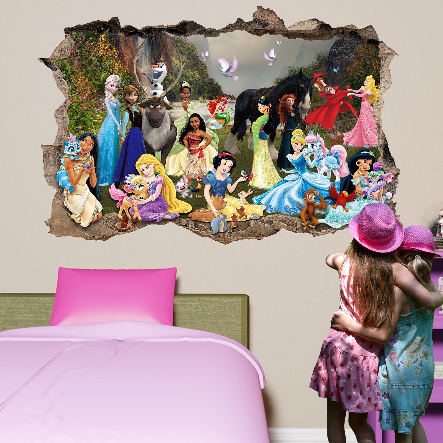 Princess Characters and Pets Wall Sticker Art Poster Decal Mural Nursery Room Decor 1081