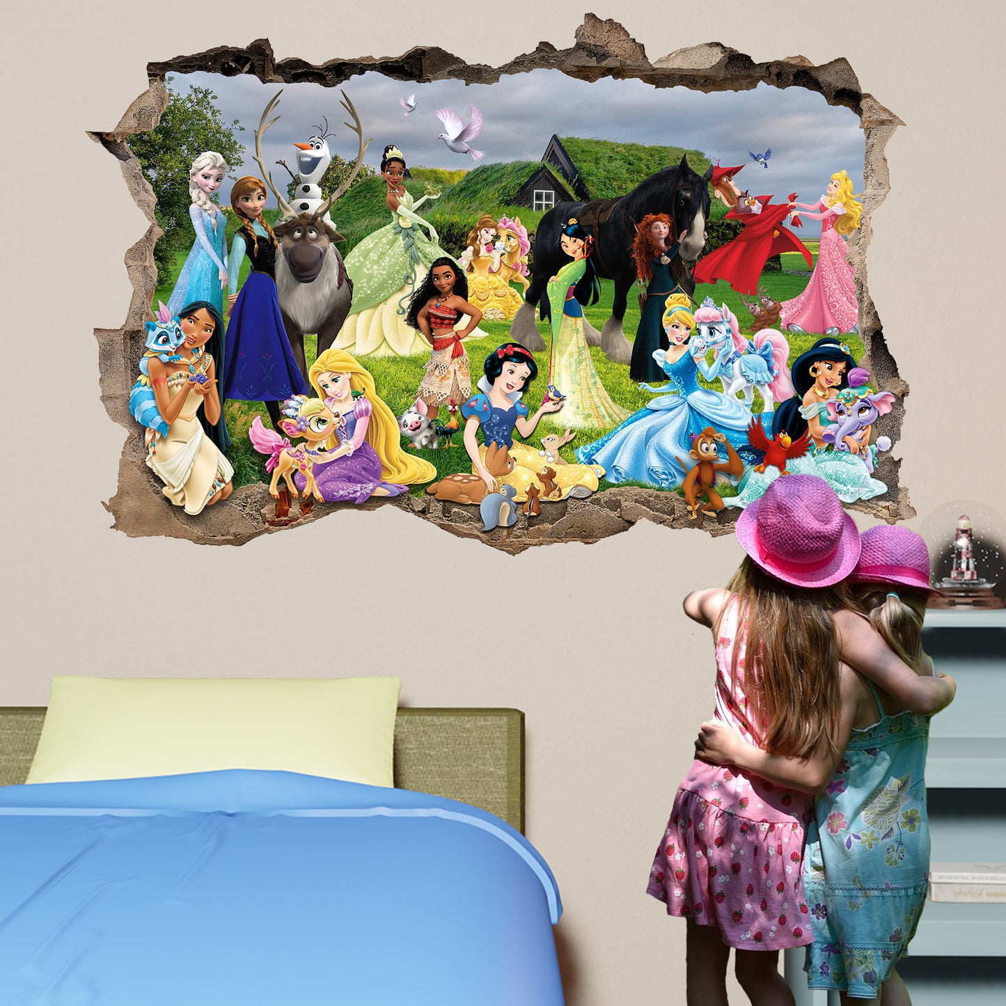 Princess Characters and Pets Wall Sticker Art Poster Decal Mural Nursery Girls Room Decor 1082