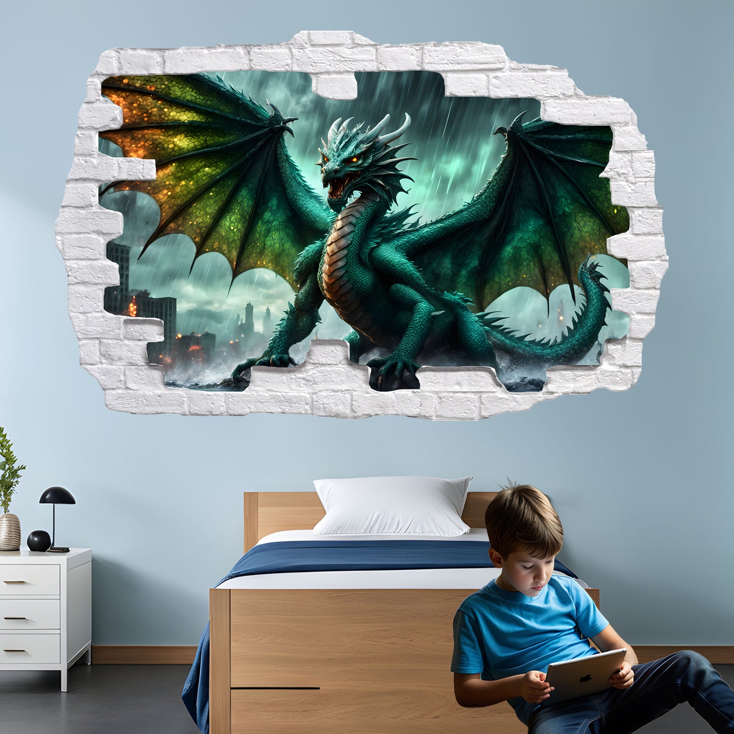 Big 3D Japanese Dragon Decal Poster
