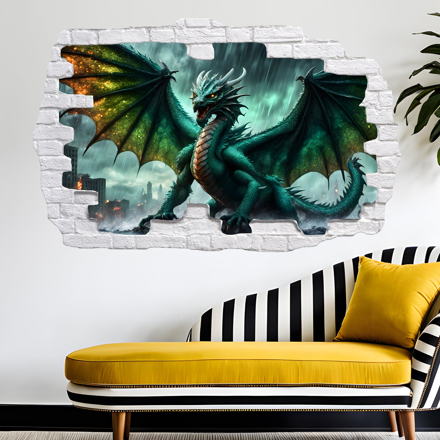 Big 3D Japanese Dragon Decal Poster