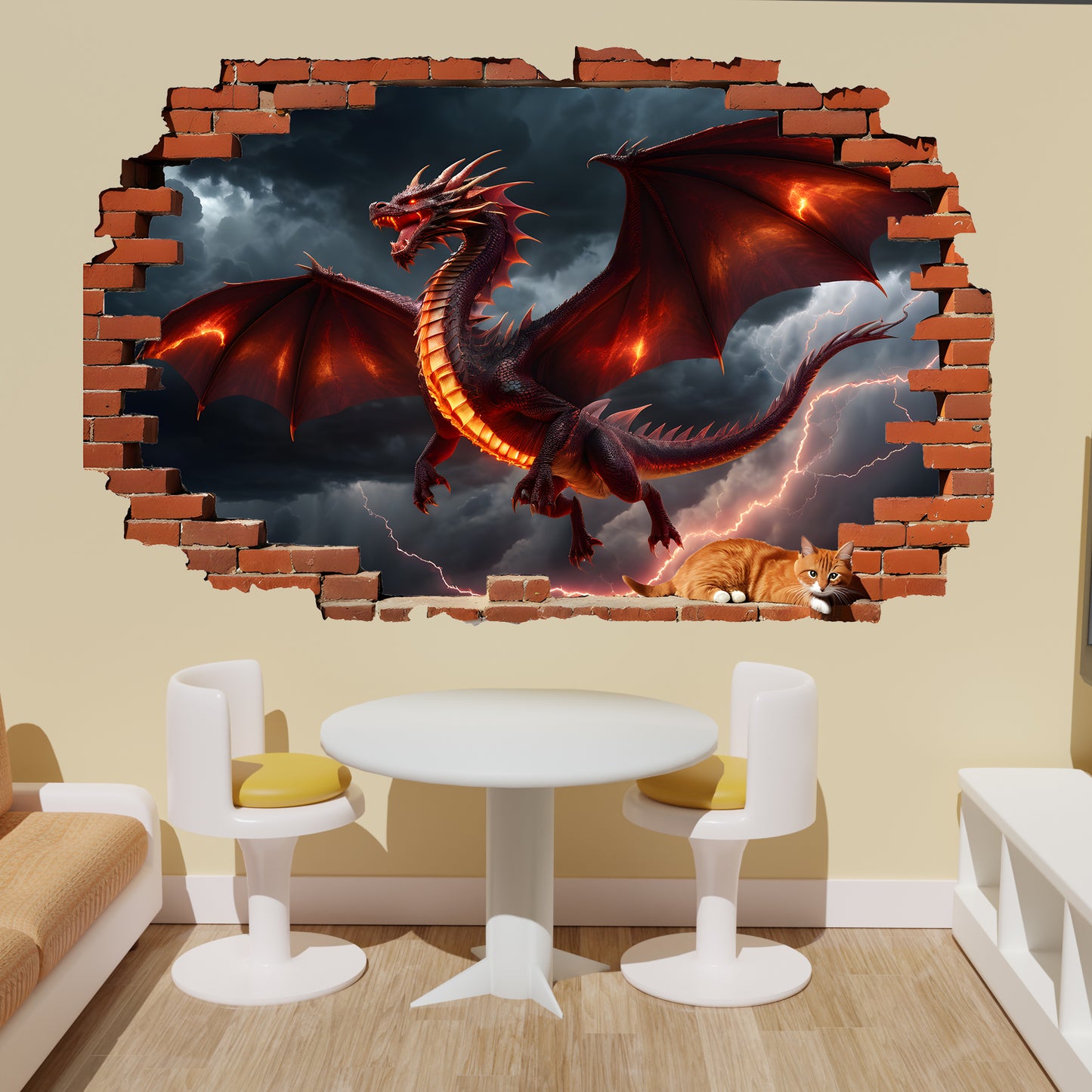 Dragon and Thunders Decal Poster
