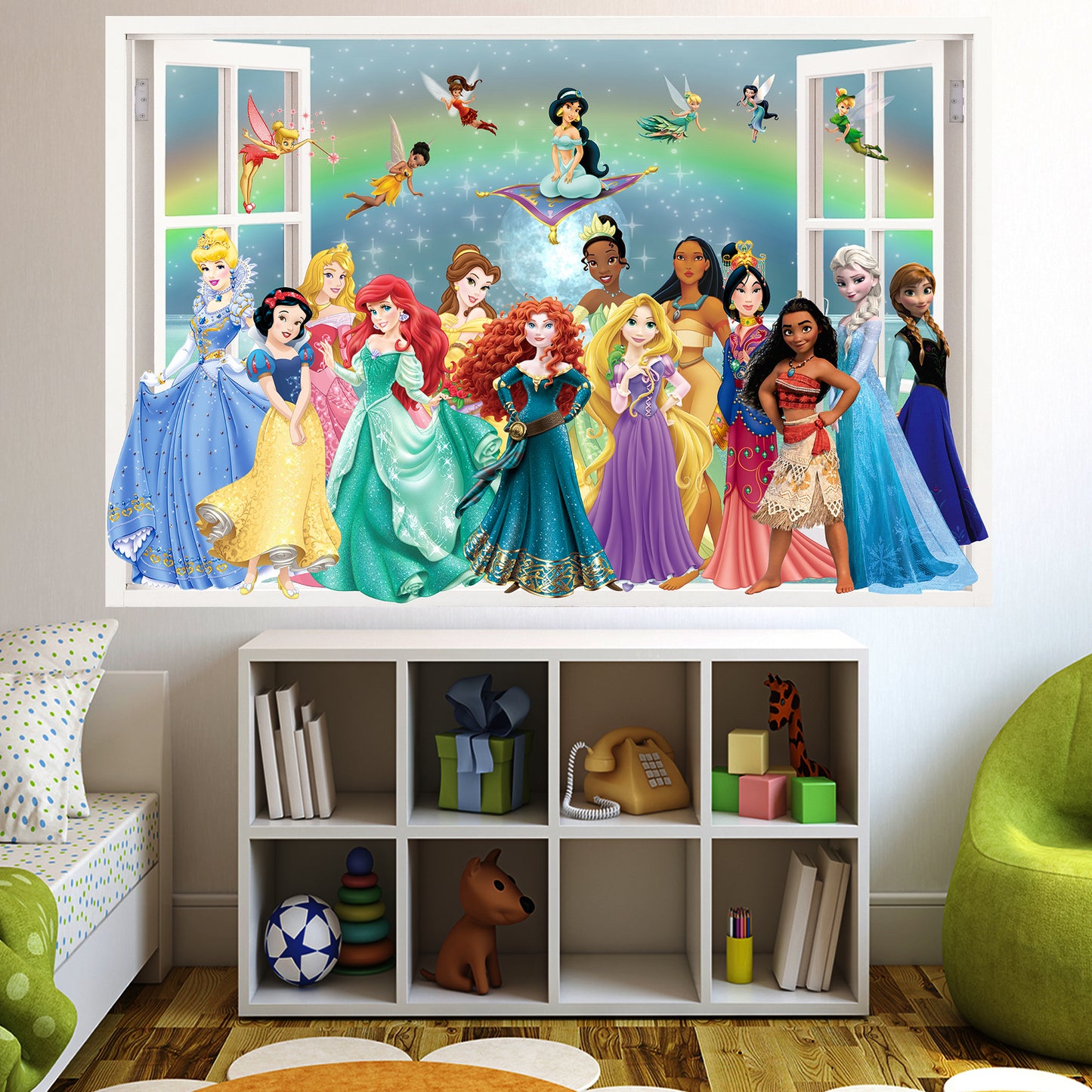 Princess Characters Wall Sticker Art Poster Elsa Snow White Decal Mural Nursery Room Decor 721