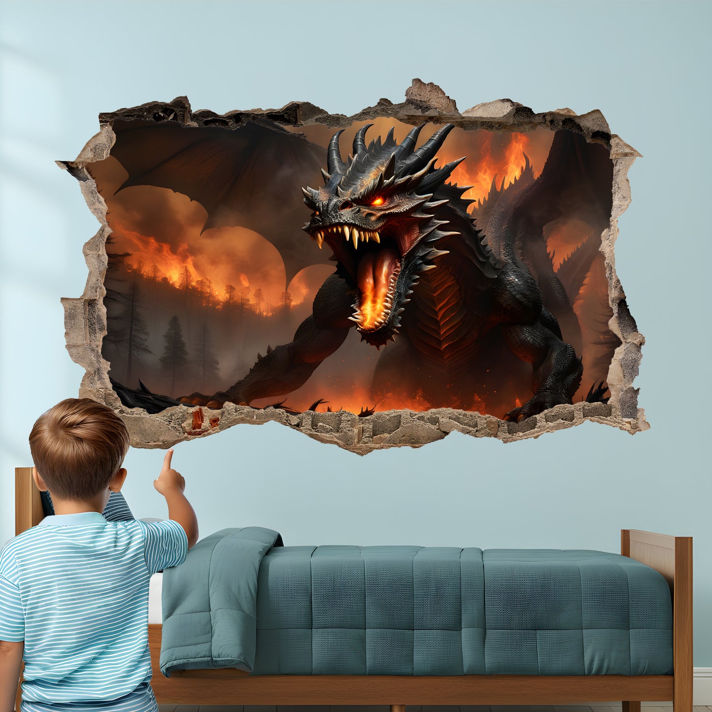 Furious Dragon Decal Poster Self-adhesive Wall Sticker