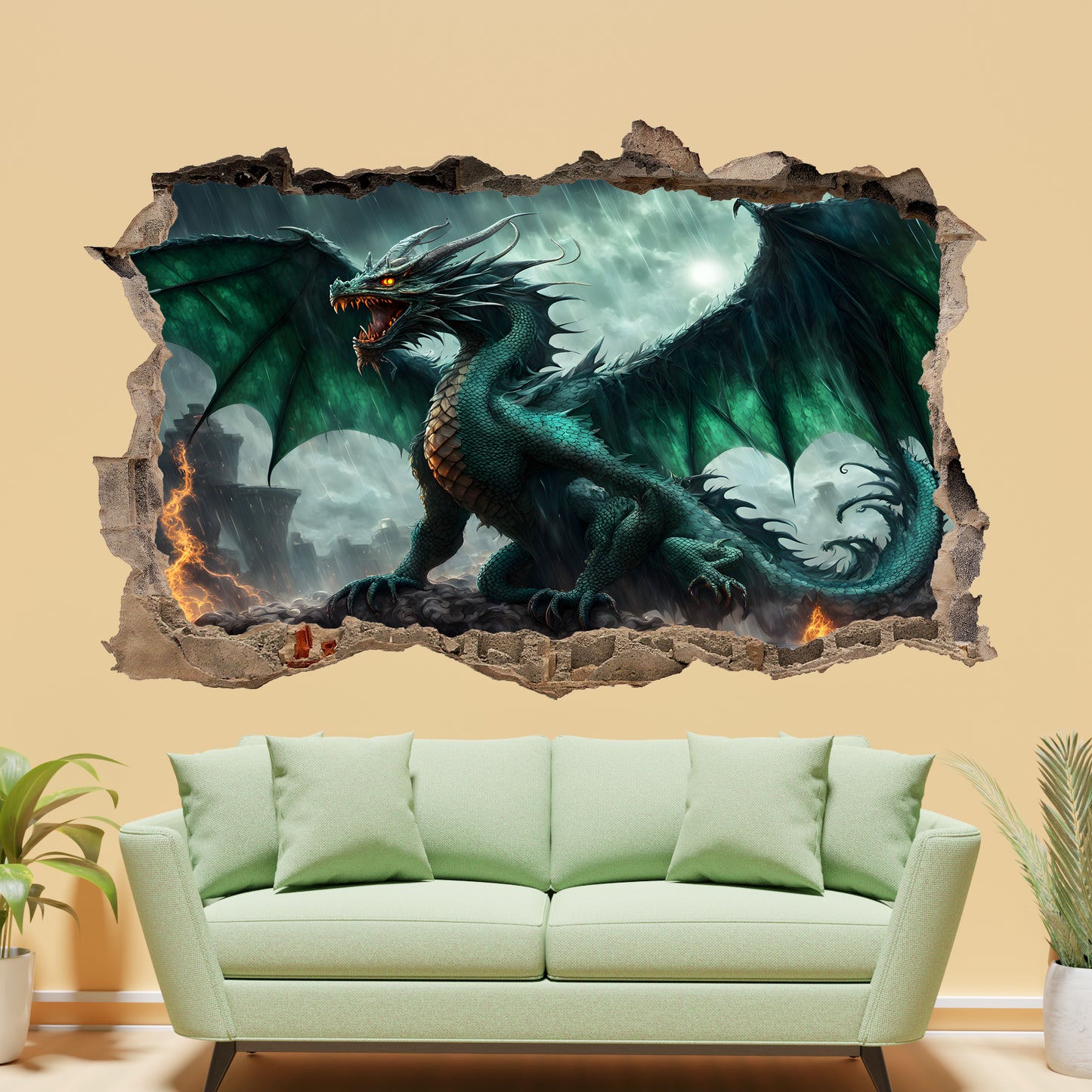 Mythical Dragon Decal Poster Self-adhesive Wall Sticker