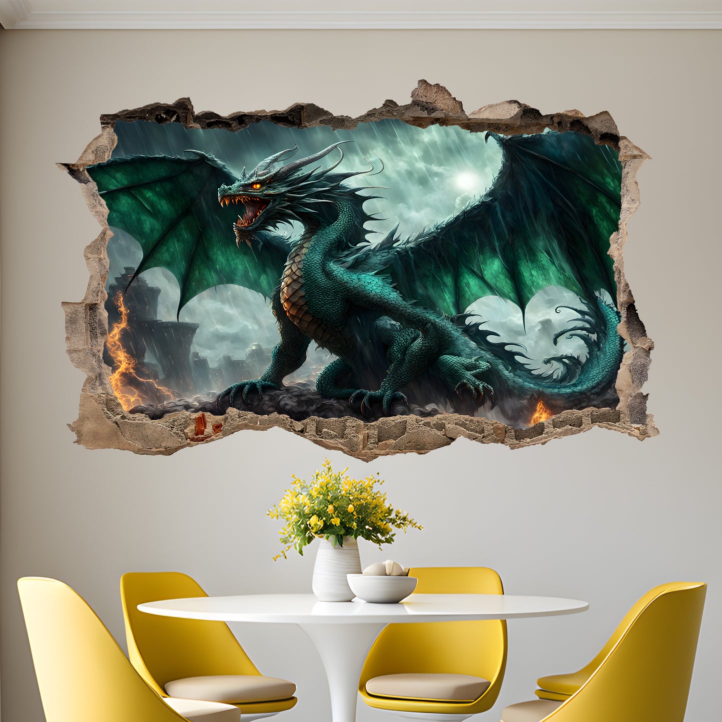 Mythical Dragon Decal Poster Self-adhesive Wall Sticker