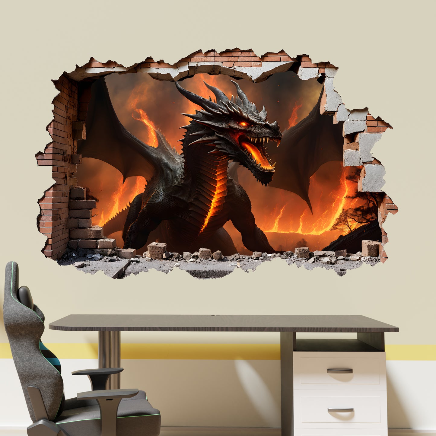 Large Dragon Decal Poster Self-adhesive Wall Sticker Mural