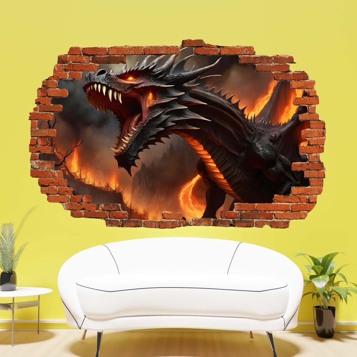 Fire-breathing Dragon Decal Poster