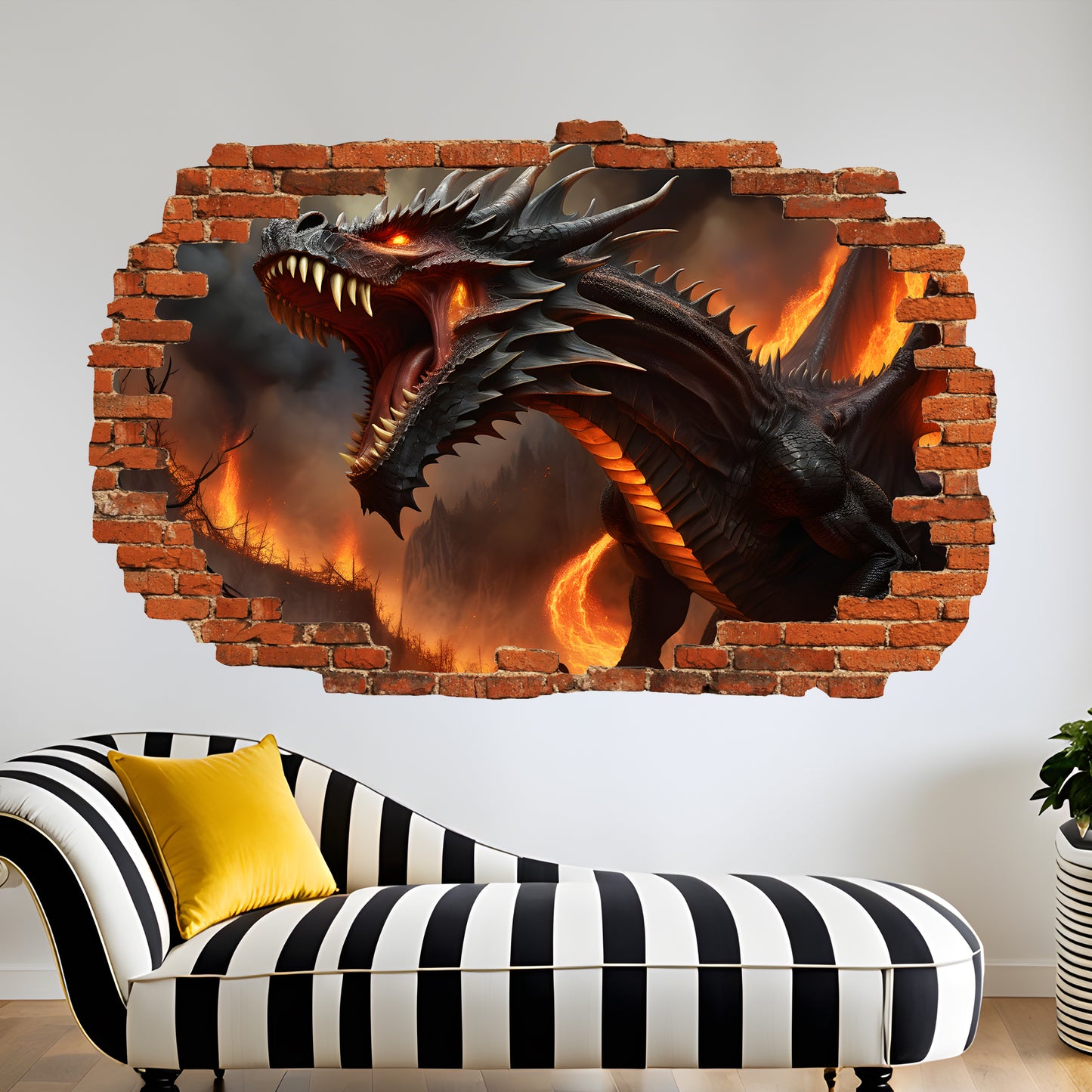 Fire-breathing Dragon Decal Poster