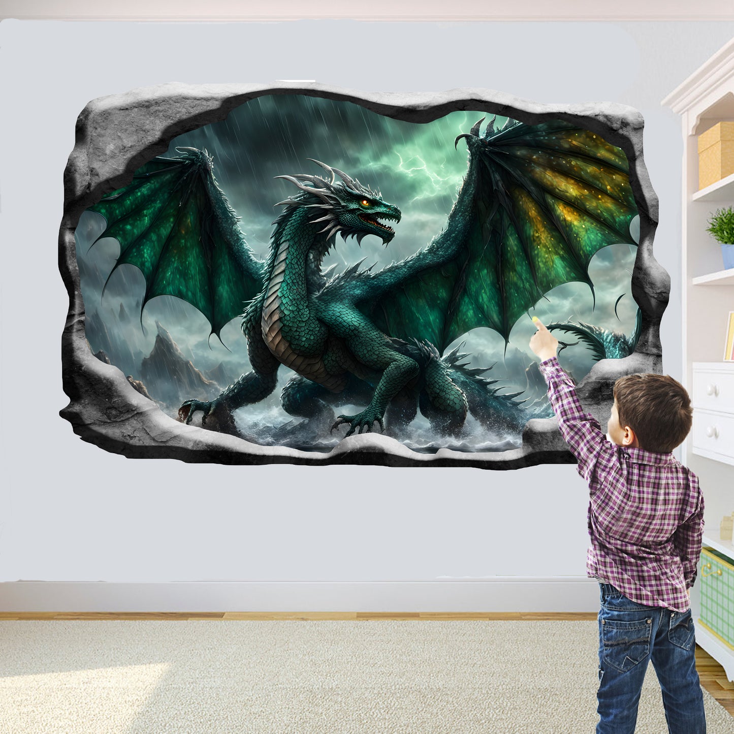 3D Tribal Dragon Decal Poster Self-adhesive Wall Sticker