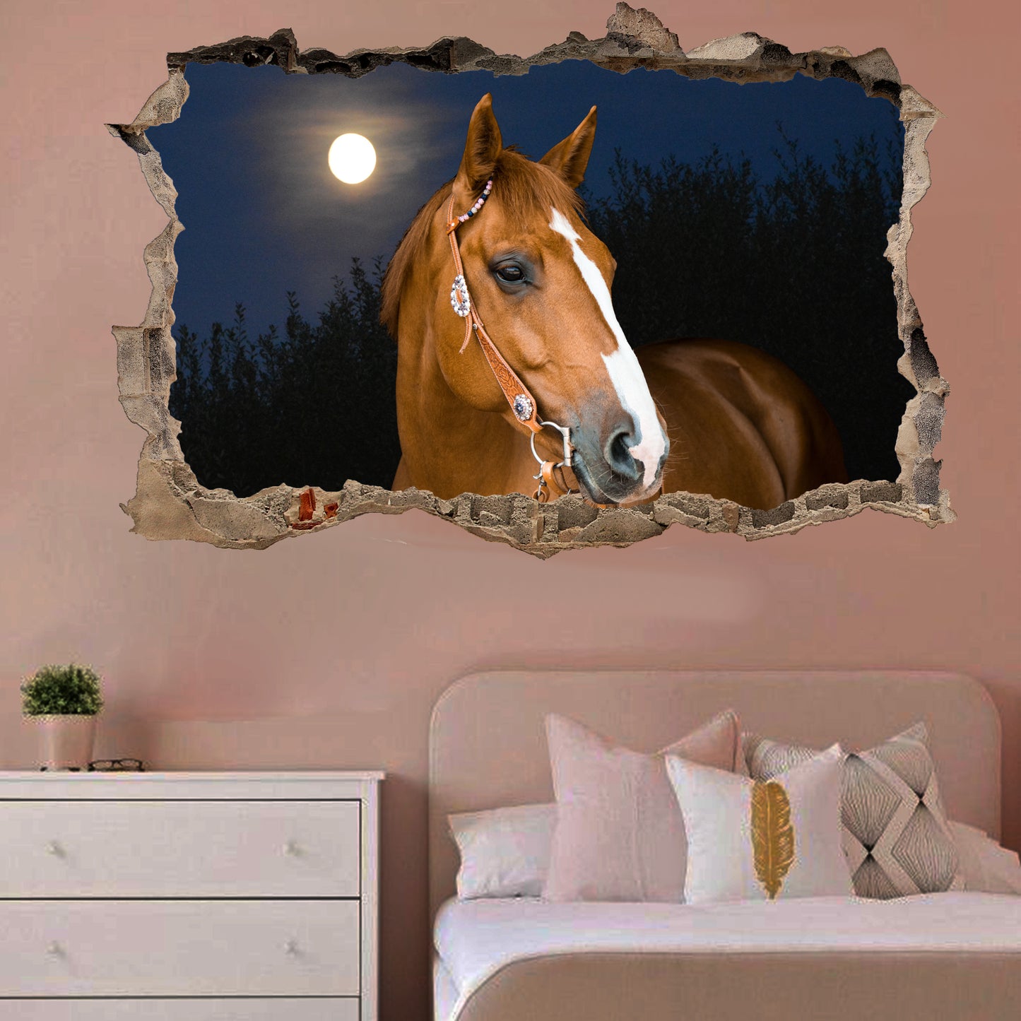 brown horse wall sticker mural decal
