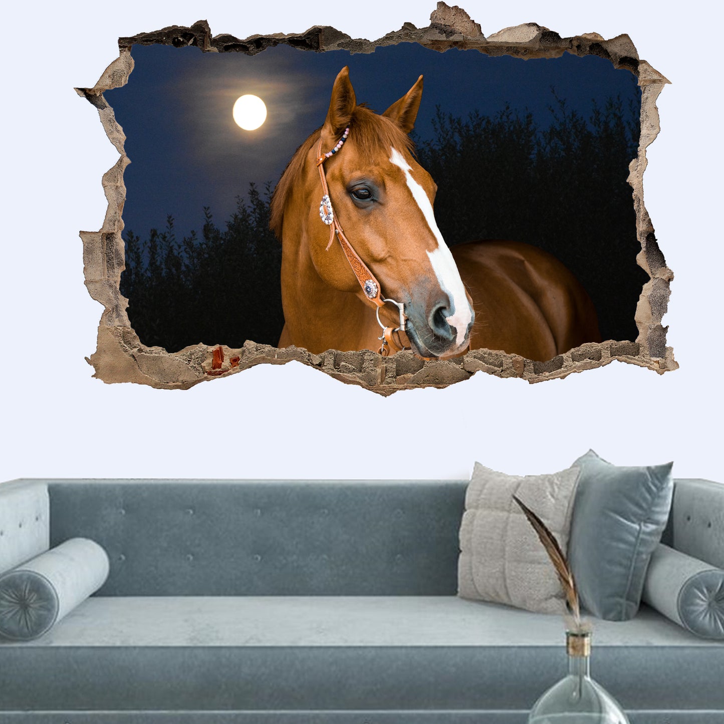 brown horse wall sticker mural decal