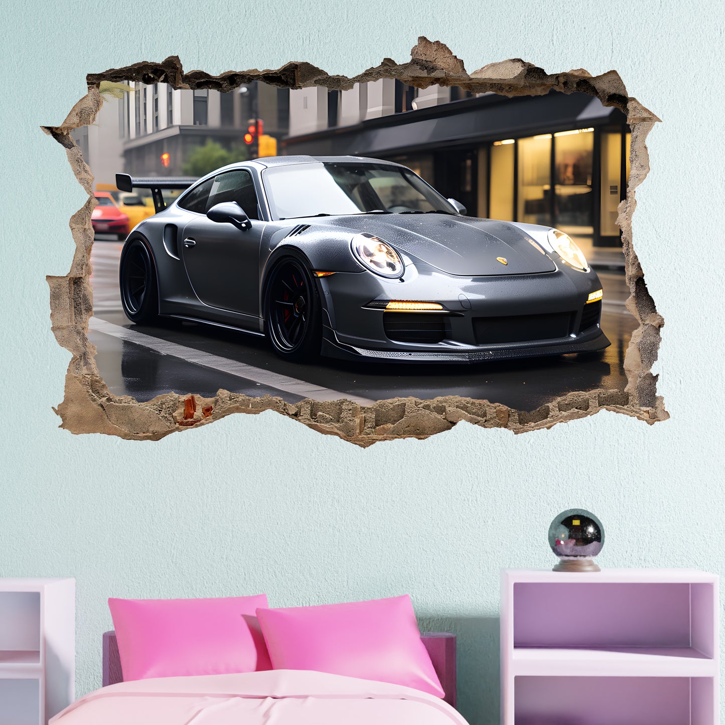 Porche car wall sticker mural decal