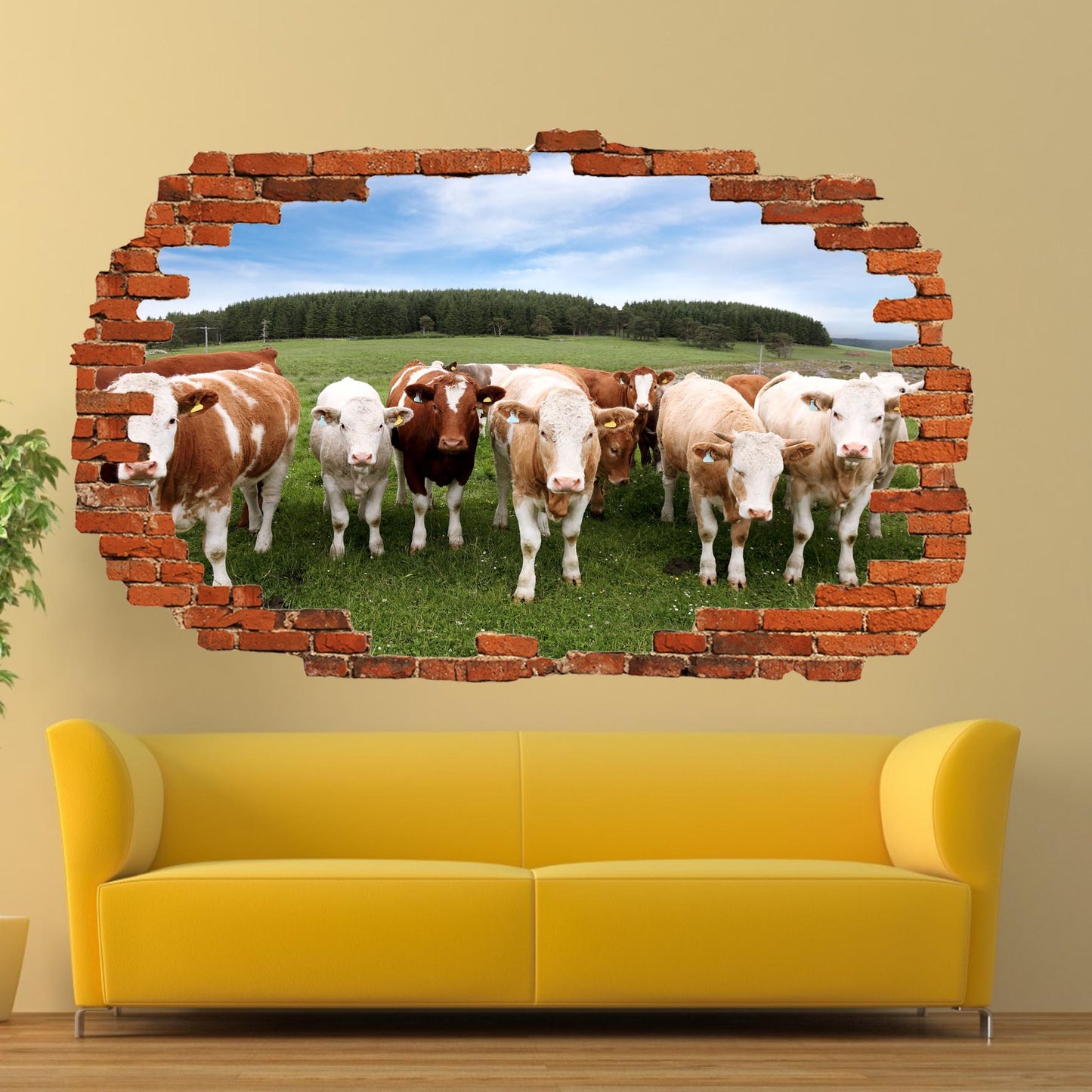 Cow and Cattle Wall Sticker Mural Decal Poster