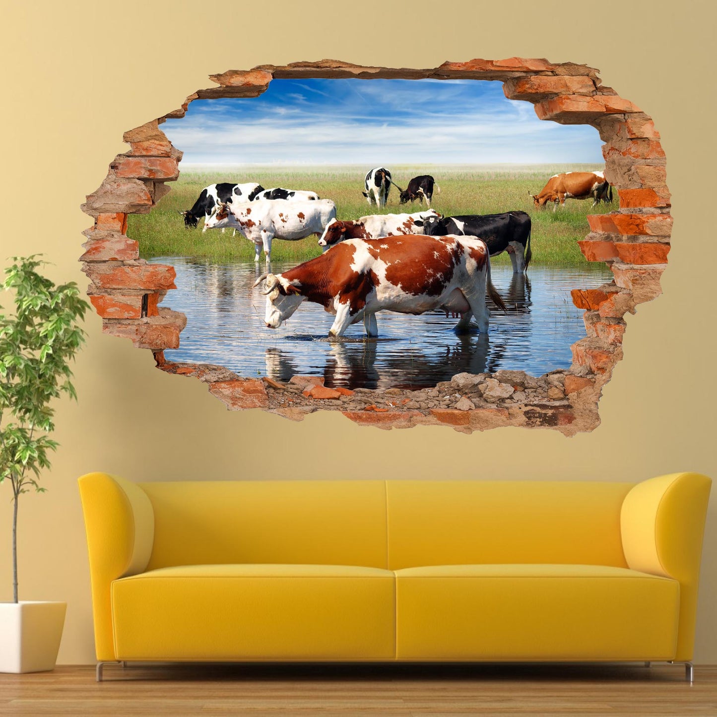 Cow and Cattle Wall Sticker Mural Decal Poster