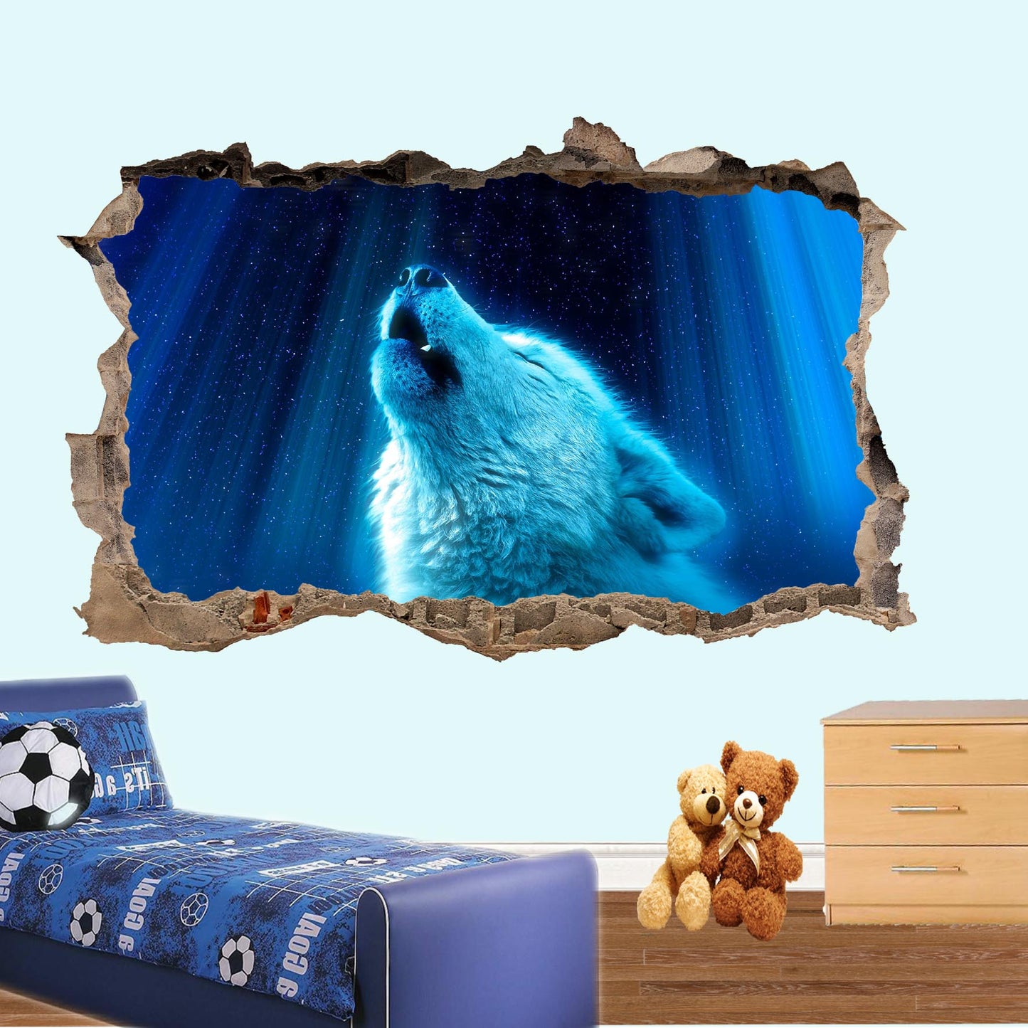 White Wolf Wall Sticker Poster Decal Mural