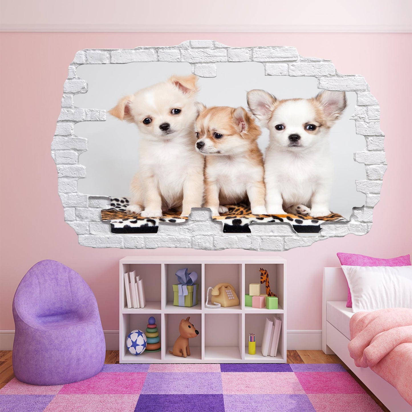 Chihuahua Puppies Wall Sticker Dogs Poster Deca