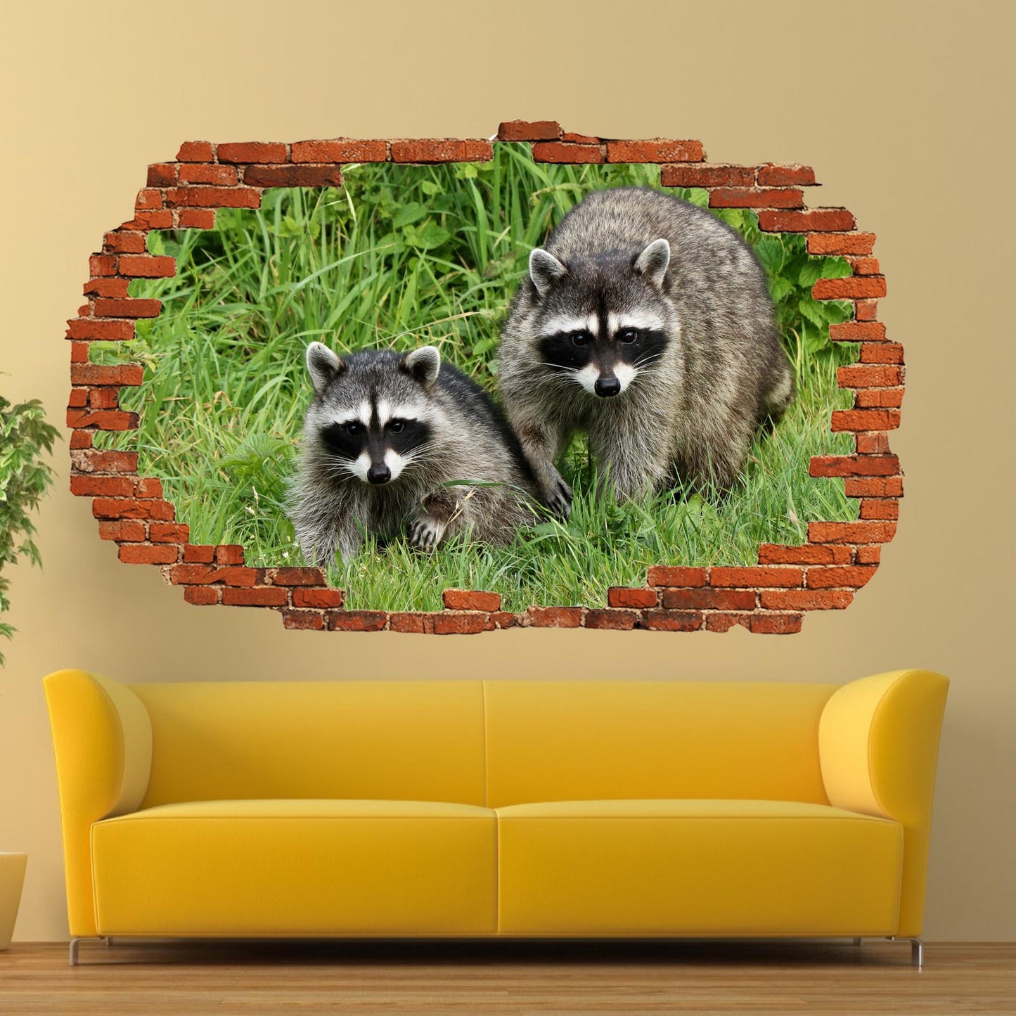 Racoon Wall Sticker Poster Decal Mural
