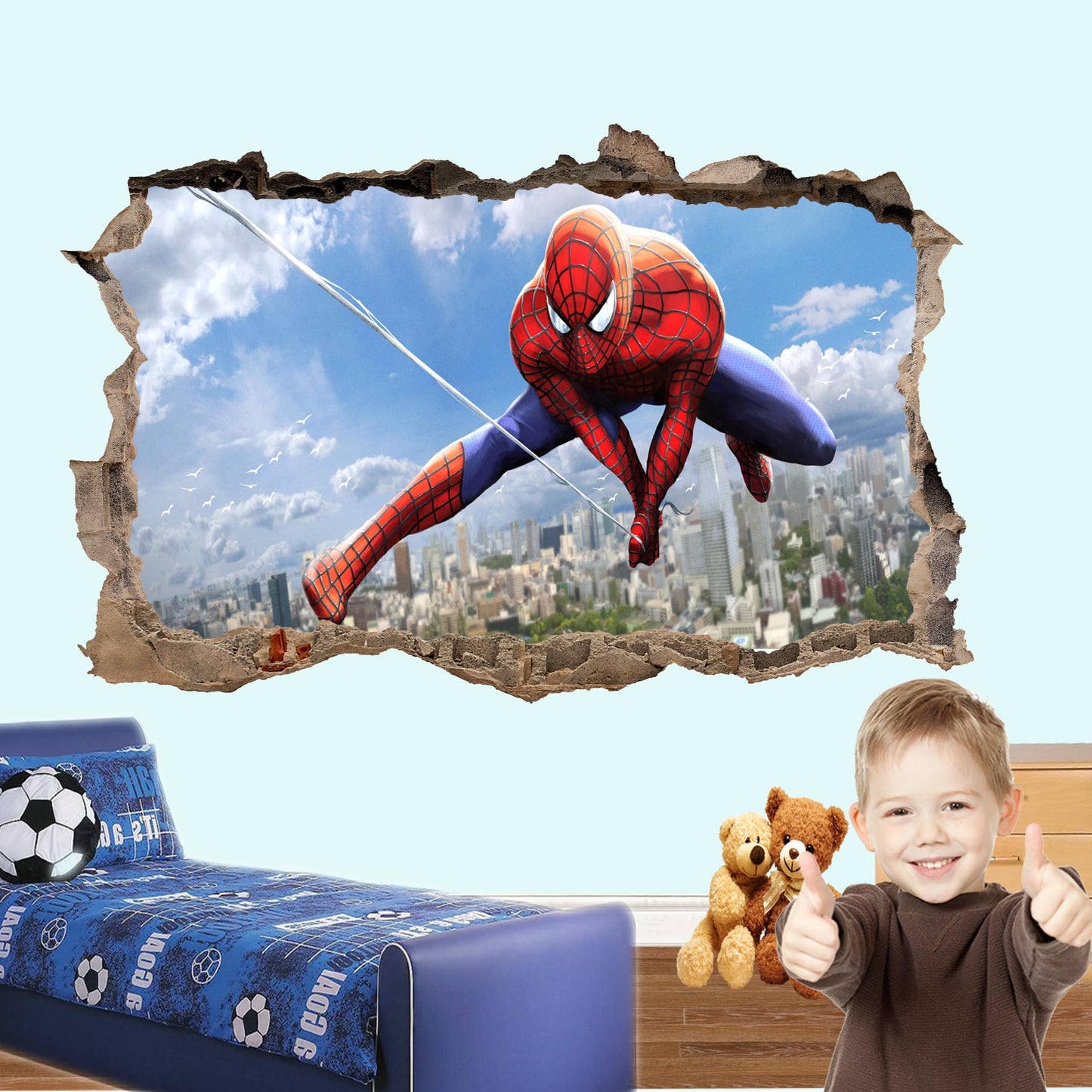 Avengers Superhero Spiderman Wall Sticker 3D Art Poster Office Nursery Home Decor Decal Mural ST1