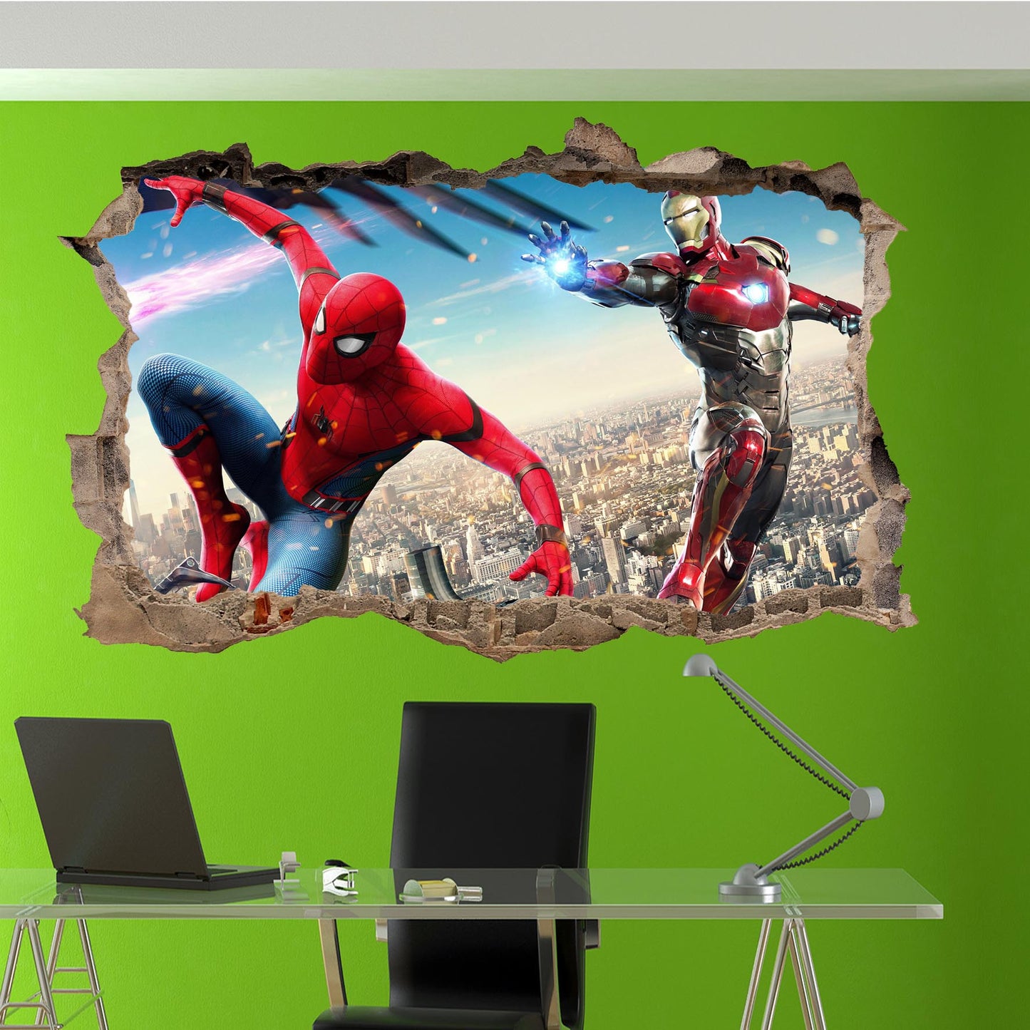 Avengers Superhero Ironman Spiderman Wall Sticker 3D Art Poster Office Nursery Home Decor Decal Mural ST6