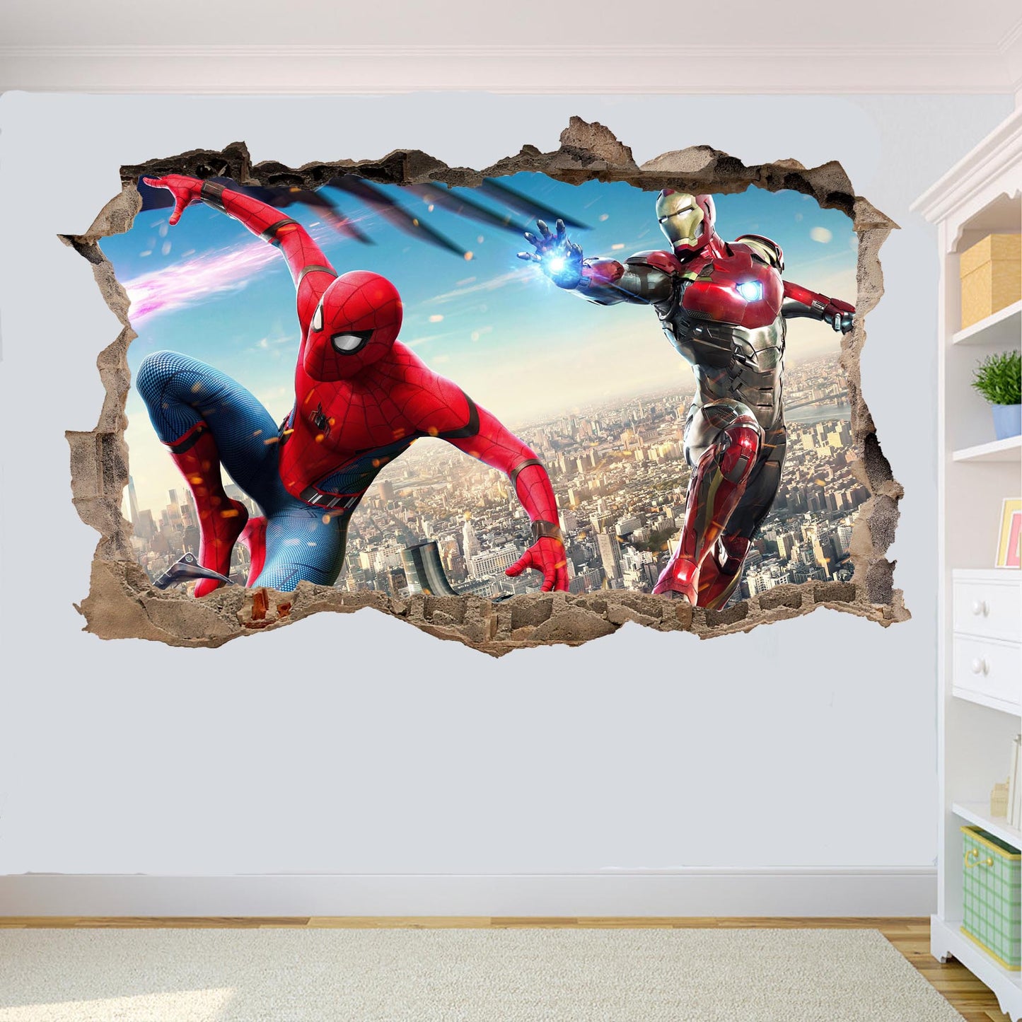 Avengers Superhero Ironman Spiderman Wall Sticker 3D Art Poster Office Nursery Home Decor Decal Mural ST6