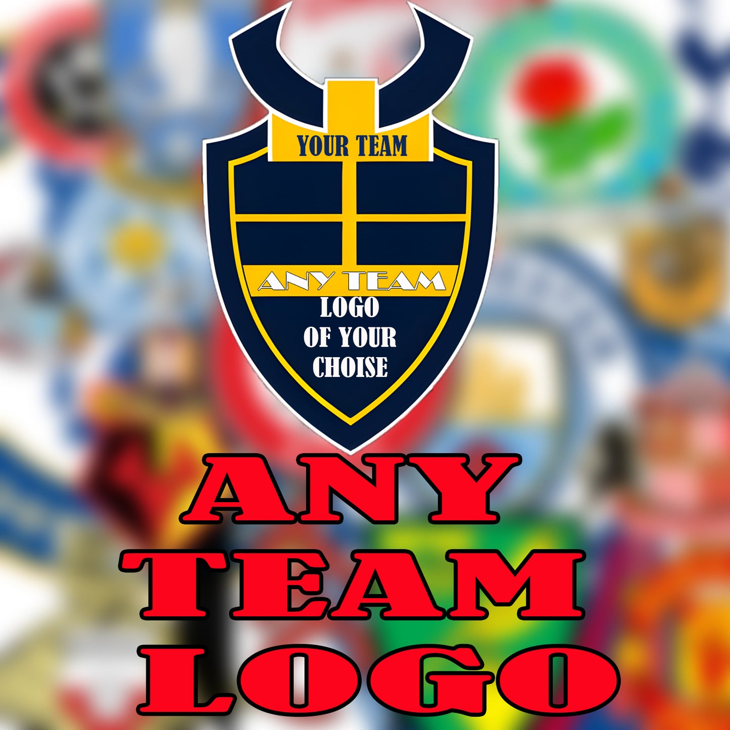 Any Sport Team Badge Crest Logo Wall Sticker Room Decor Decal Mural Football Basketball Rugby