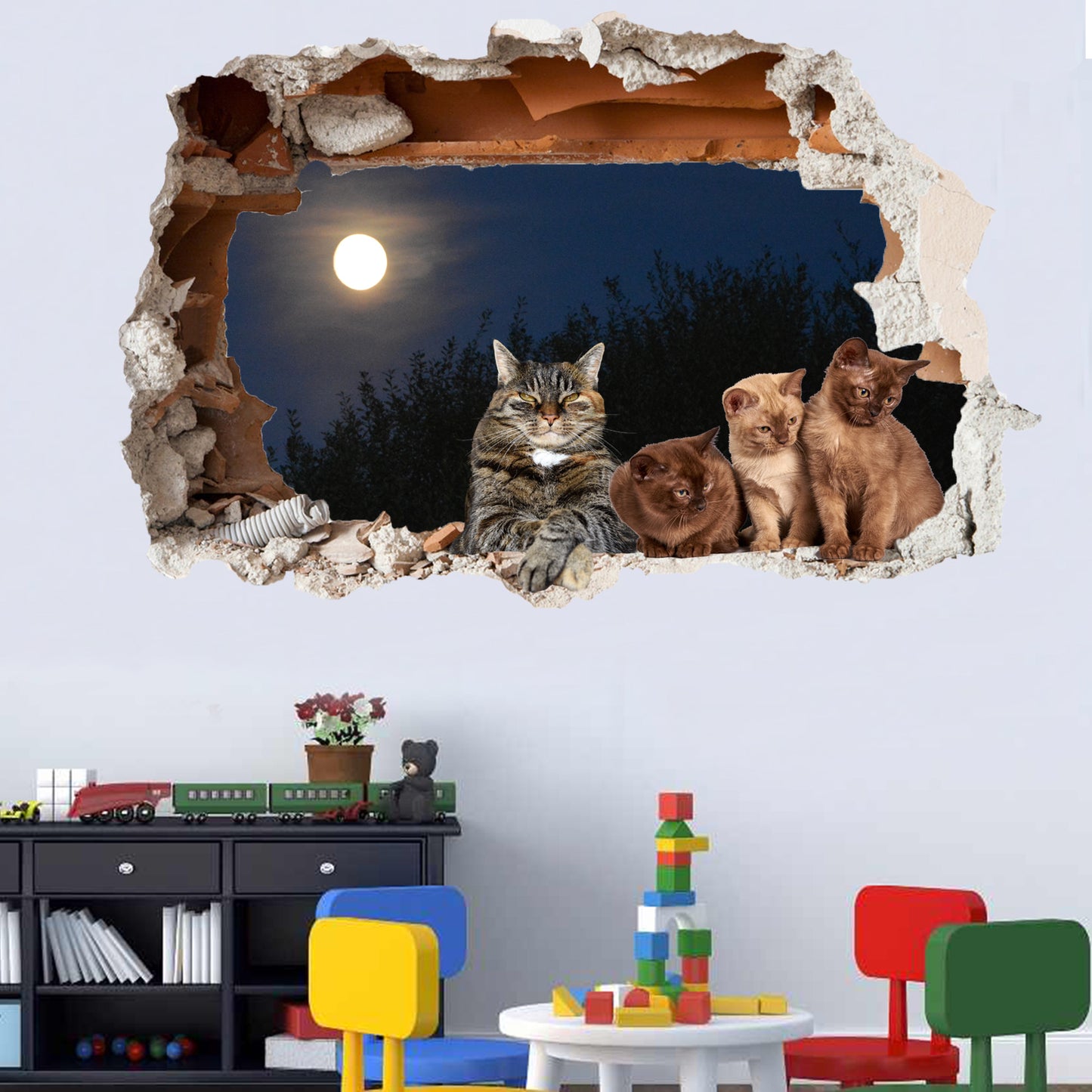 Cute Kittens and Cats wall sticker mural decal