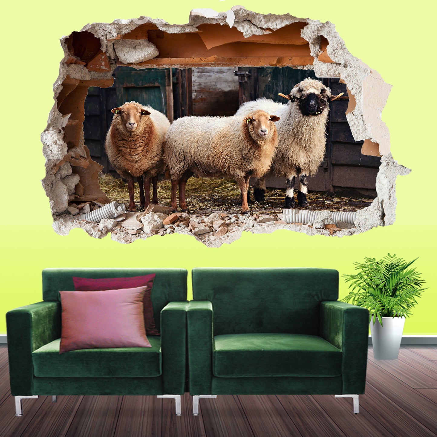 Sheep and Ram Wall Sticker Mural Decal Poster