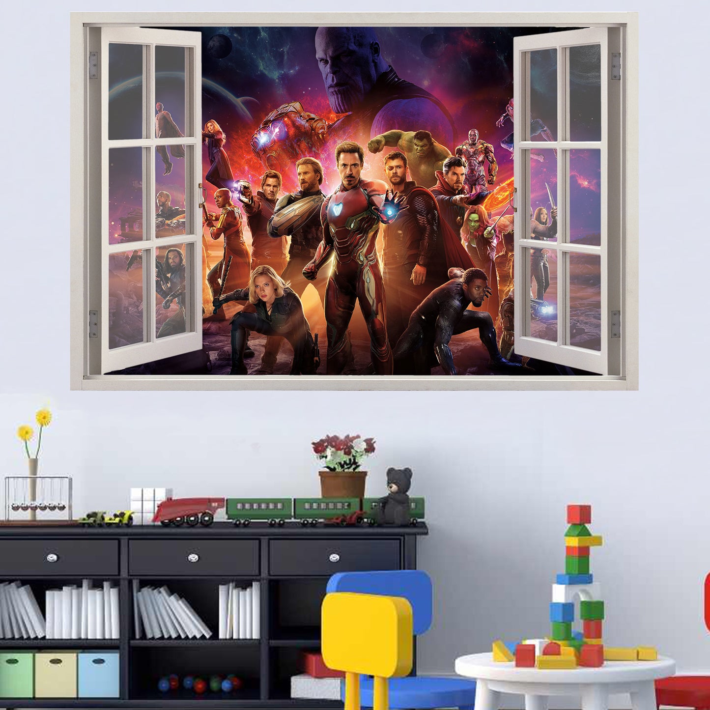 Marvels Avengers Spiderman Ironman Hulk Infinity War Wall Sticker Poster Mural