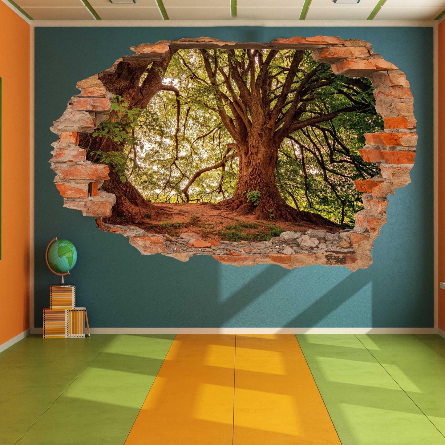 Forest Old Major Oak Trees Wall Stickers 3d Art Mural Room Office Shop Decor SB6