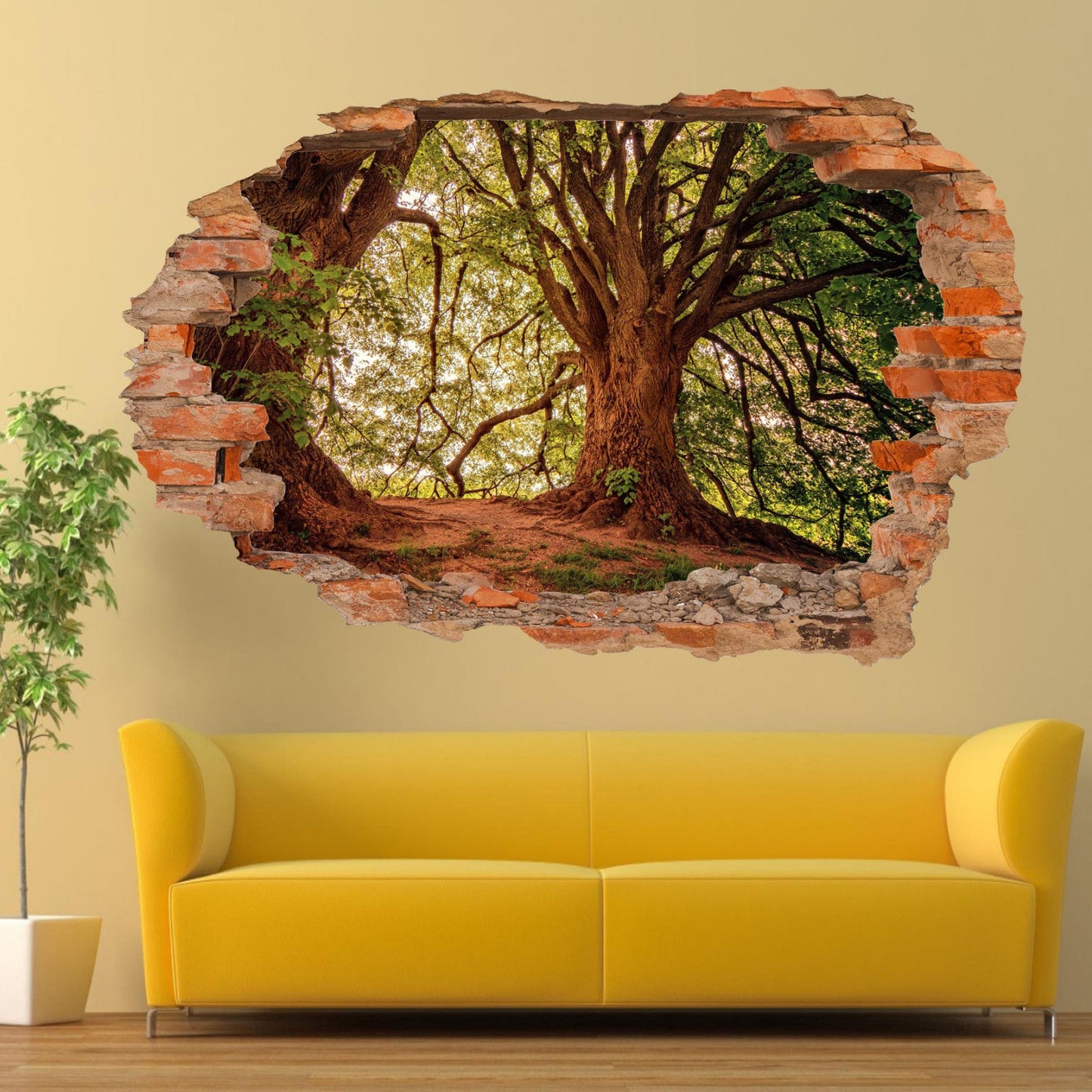 Forest Old Major Oak Trees Wall Stickers 3d Art Mural Room Office Shop Decor SB6
