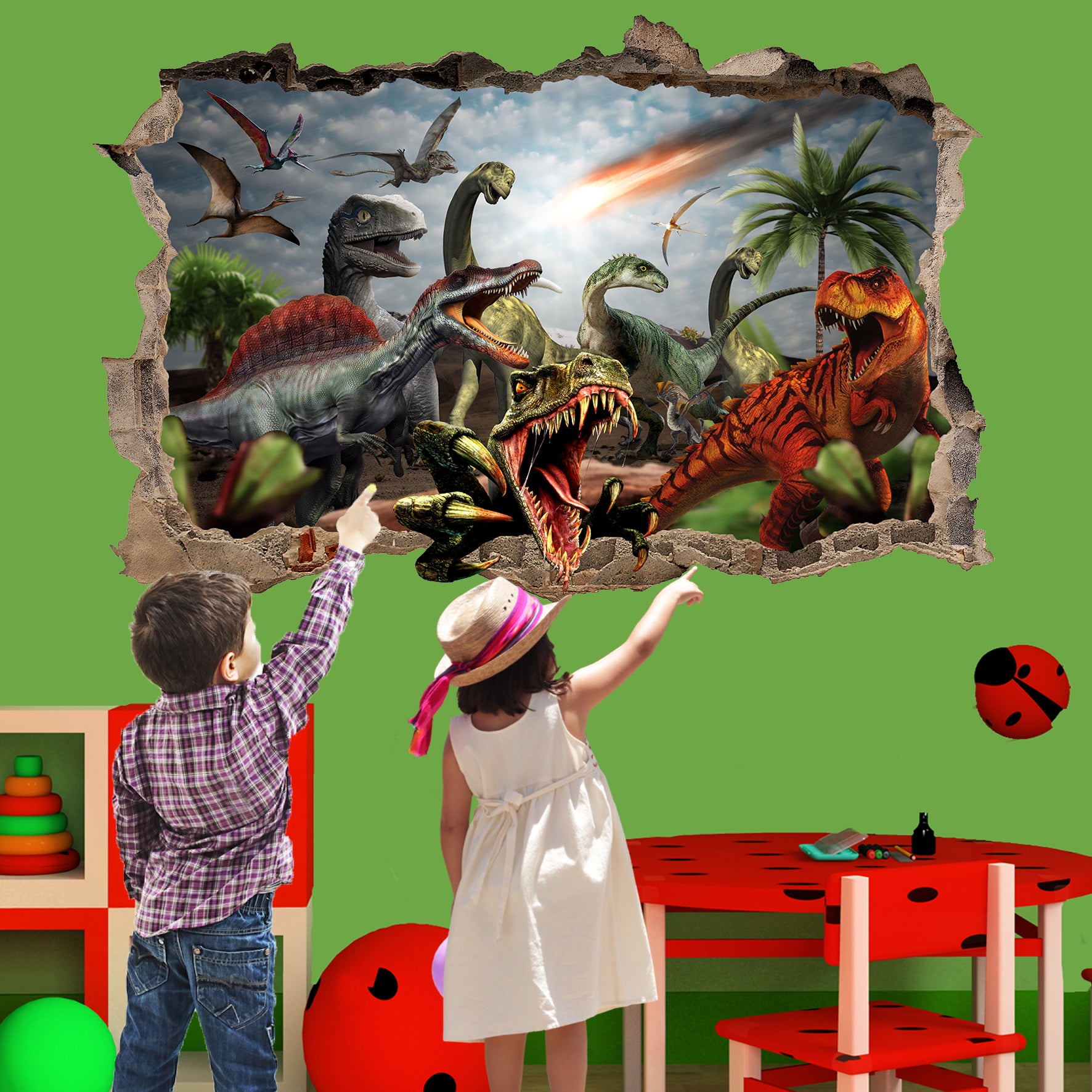 Jurassic World Dinosaurs Wall Sticker Mural Decal Poster