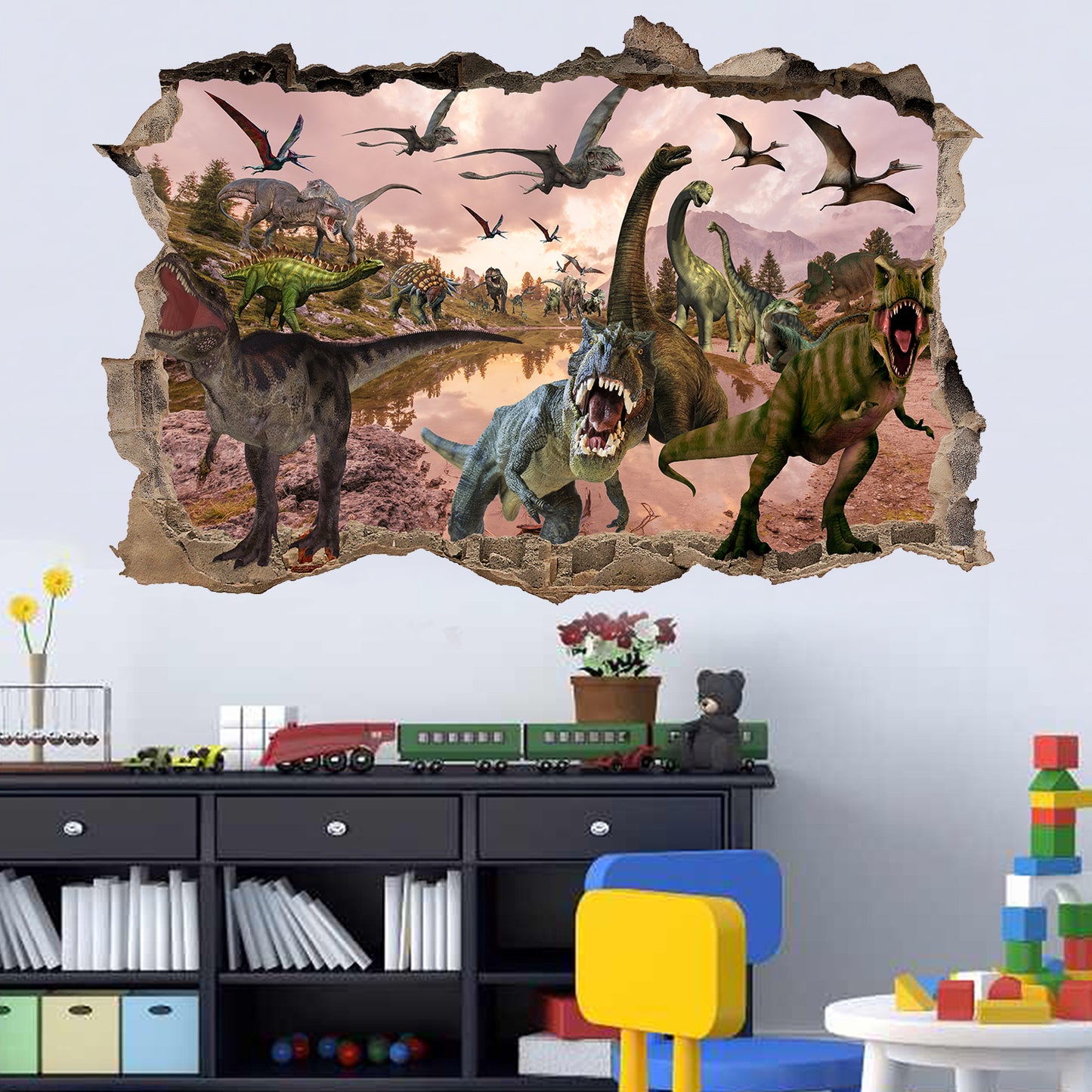 Jurassic World Dinosaurs Wall Sticker Mural Decal Poster Wall Art Transfer