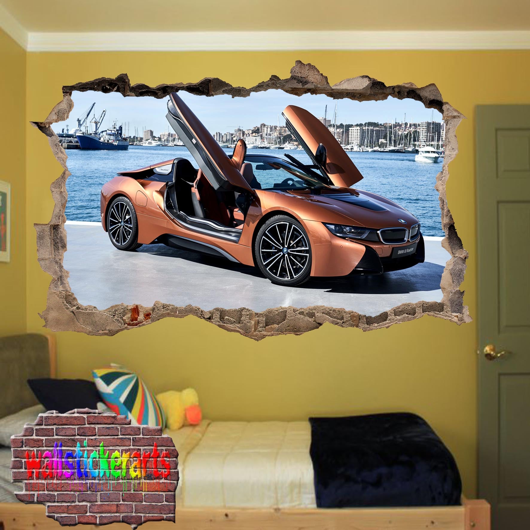 BMW Roadster wall sticker mural poster