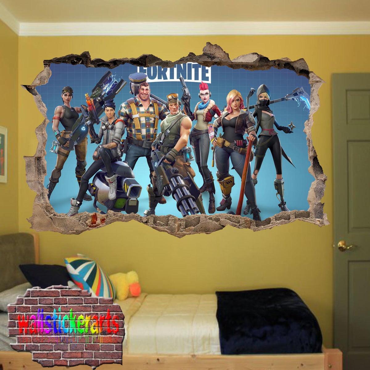 All Characters of Fortnite Wall Sticker Art 3D Effect Poster Mural Dec