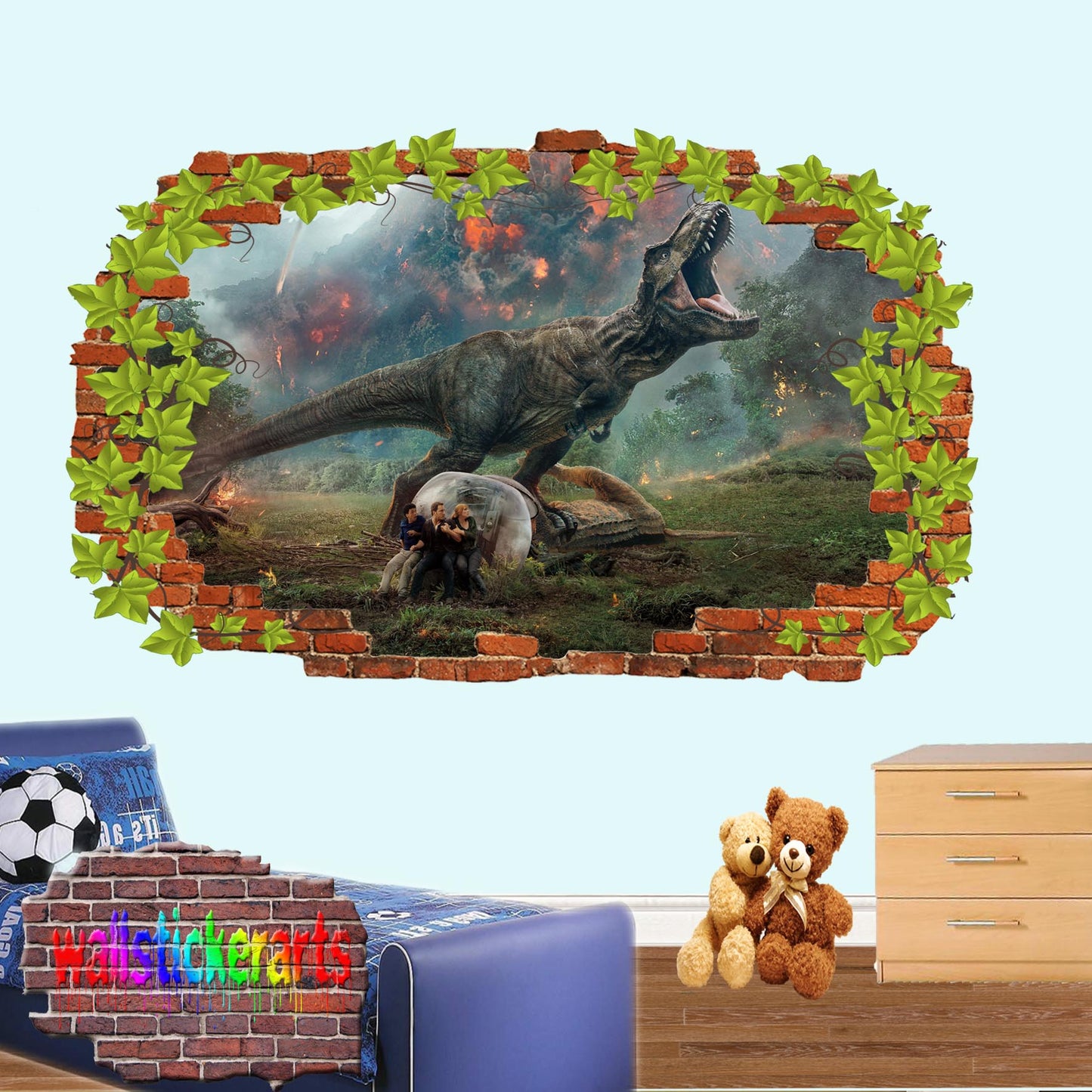 Jurassic Dinosaurs Wall Sticker 3d Art Poster Room Office Nursery Decor Decal Mural A16