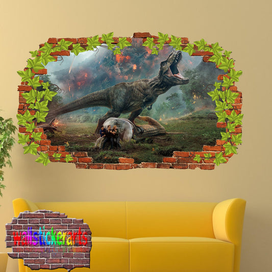 Jurassic Dinosaurs Wall Sticker 3d Art Poster Room Office Nursery Decor Decal Mural A16