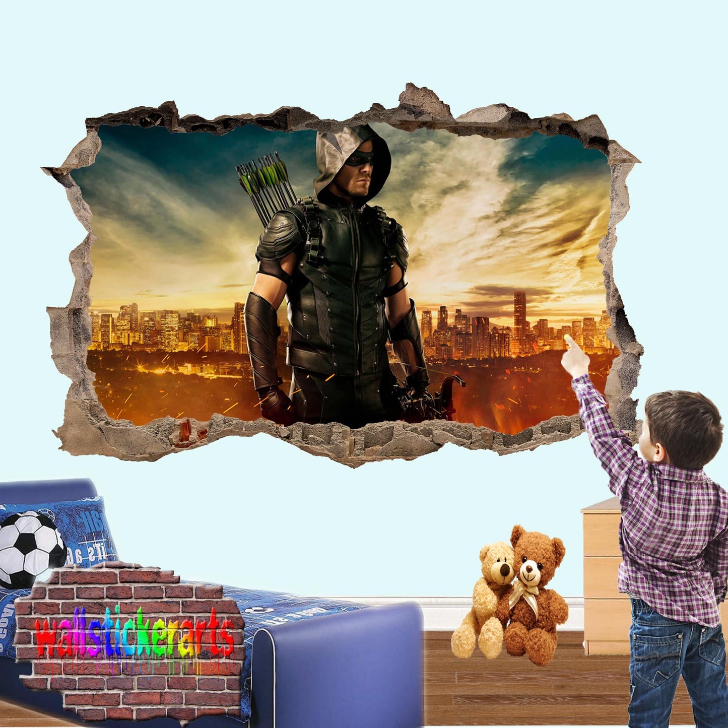 super hero arrow wall sticker poster mural decal