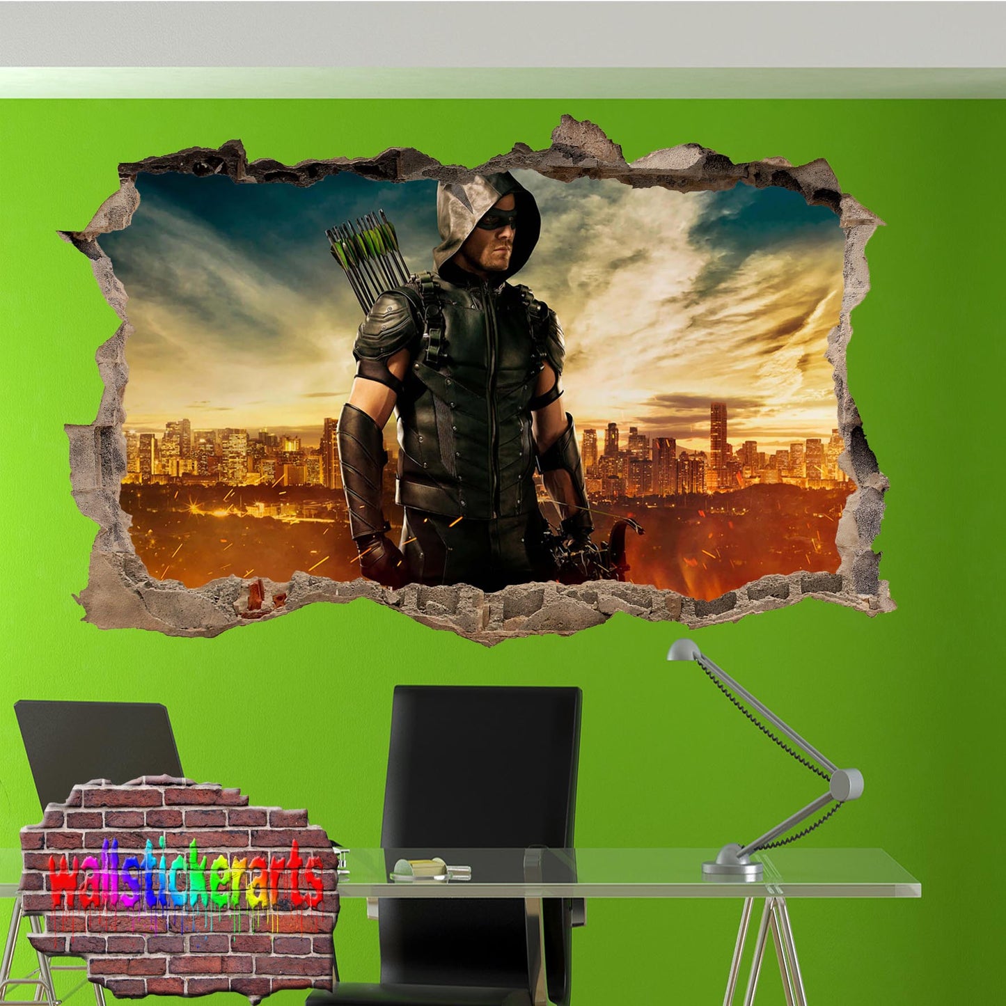 super hero arrow wall sticker poster mural decal