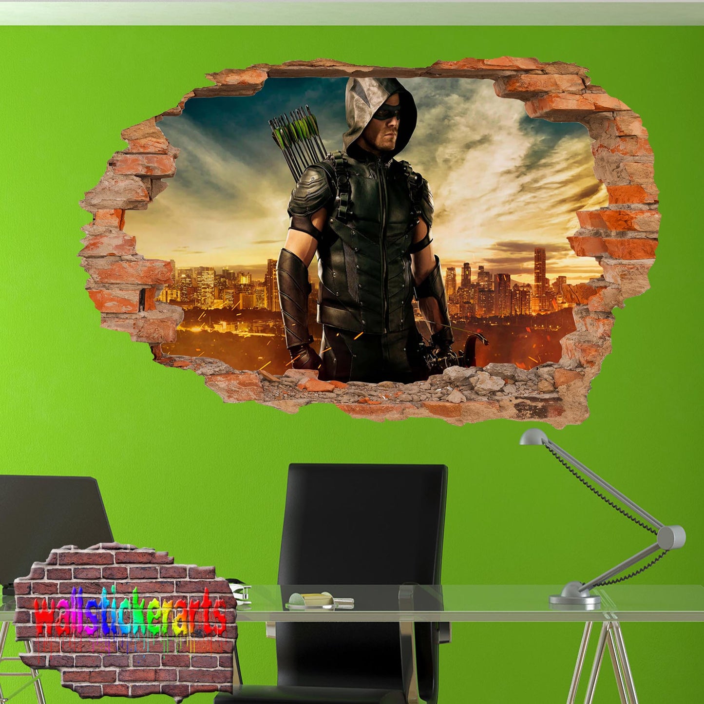 super hero arrow wall sticker poster mural decal