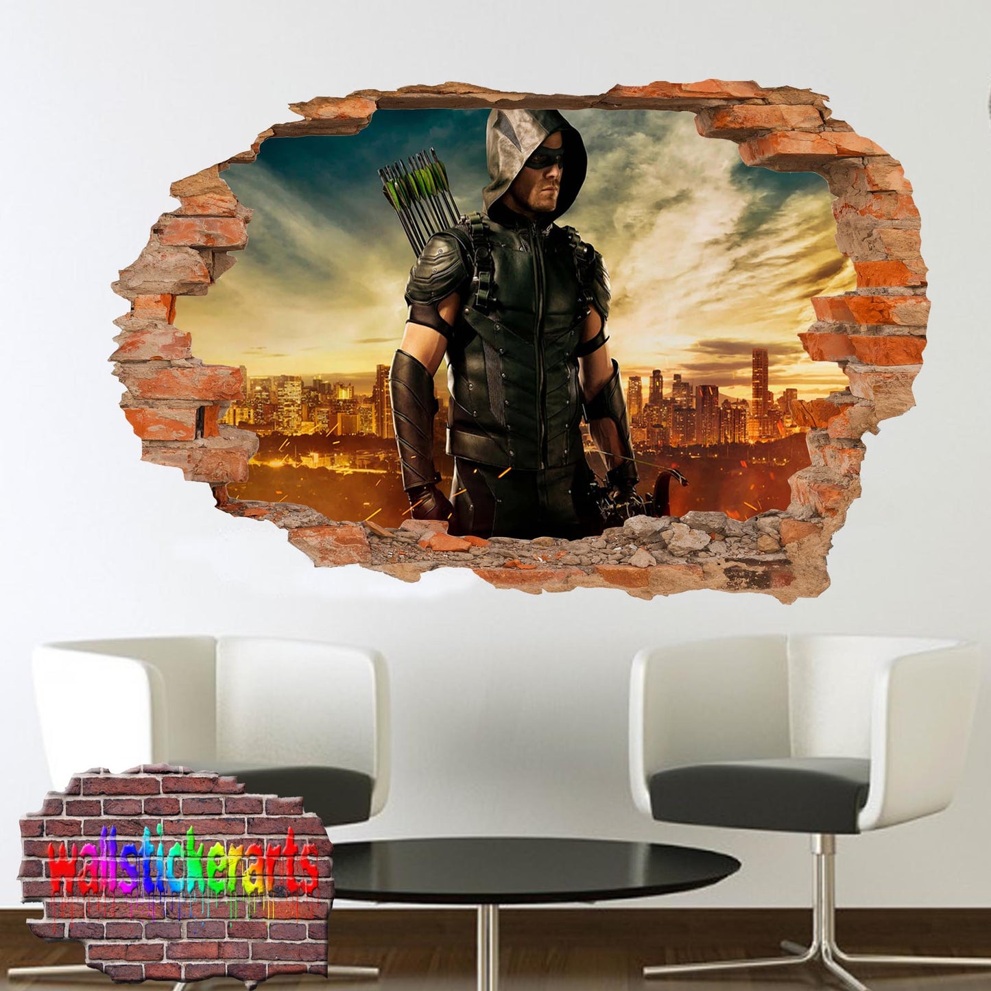 super hero arrow wall sticker poster mural decal
