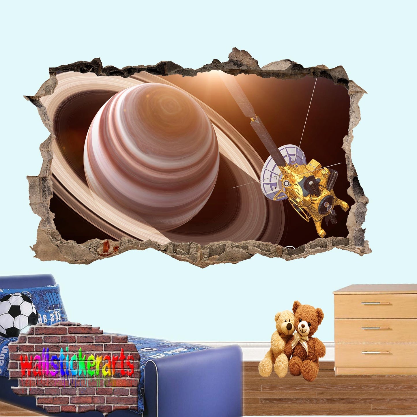 Planets Saturn Satellite Cassini Wall Sticker Poster Decal Mural