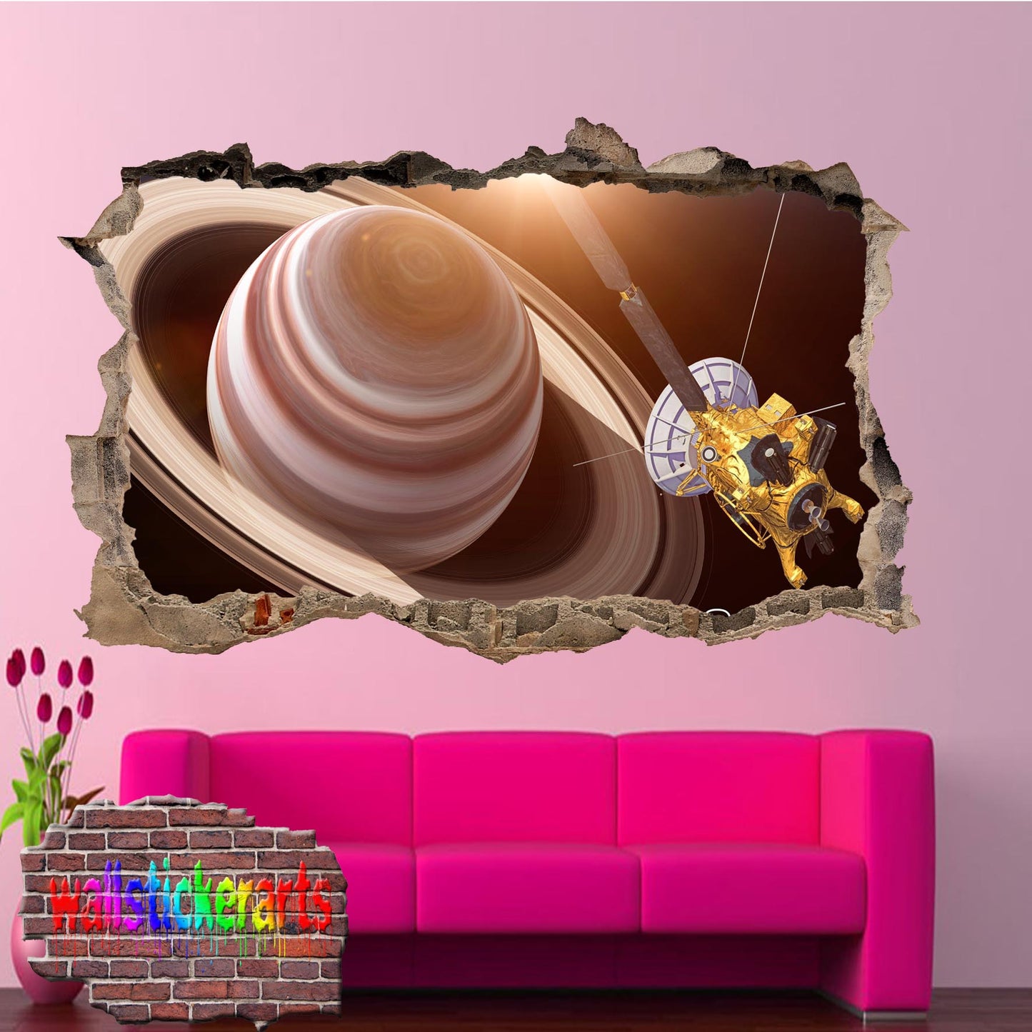 Planets Saturn Satellite Cassini Wall Sticker Poster Decal Mural