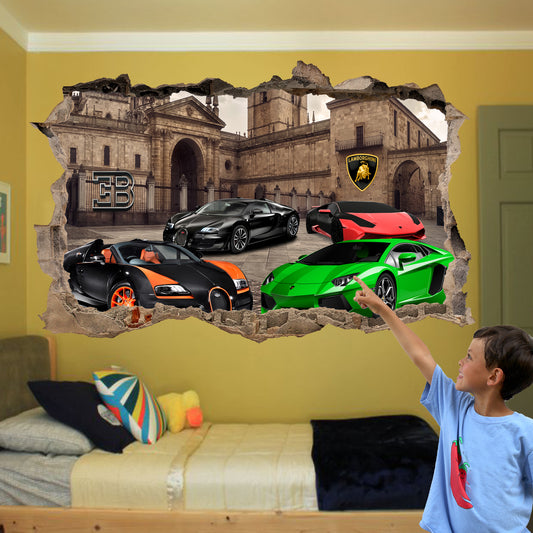 Bugatti veyron lamborghini avendator sports car logo poster wall sticker mural decal
