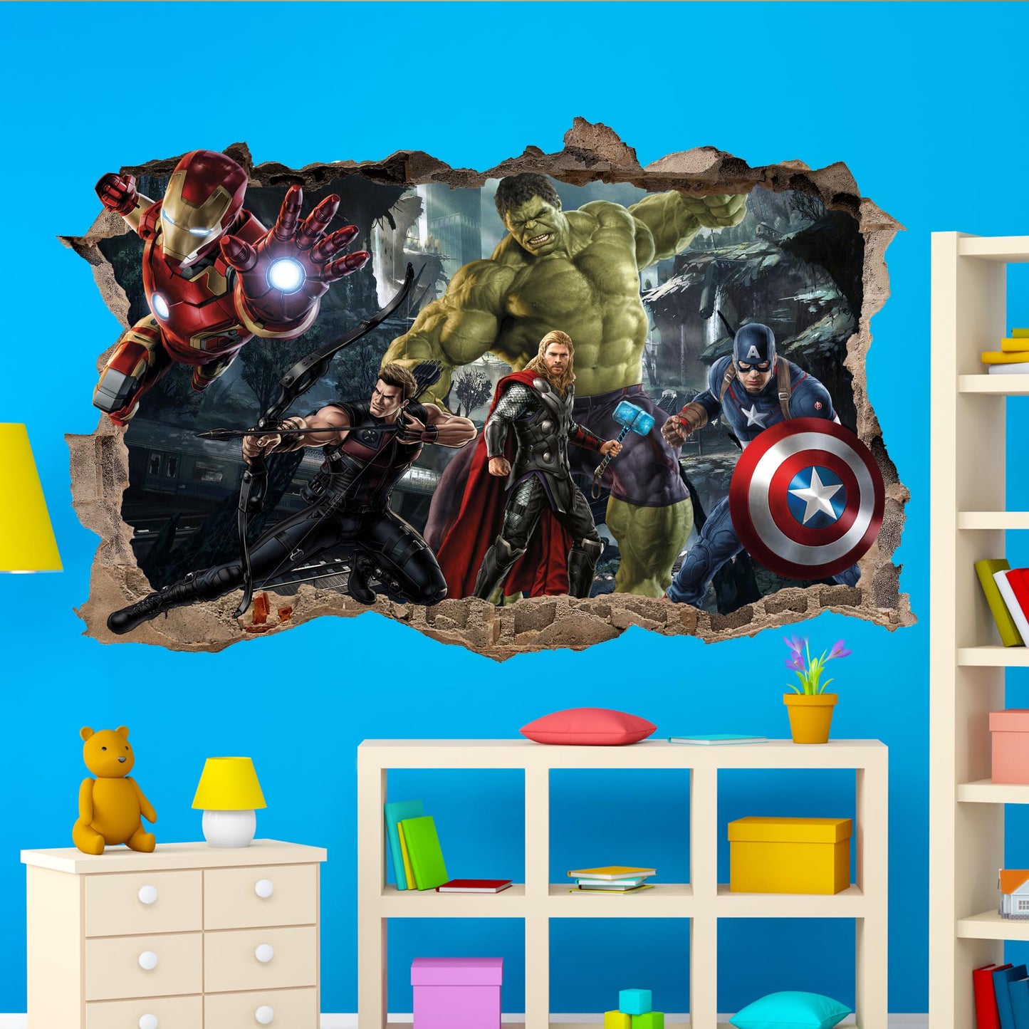 Marvel avengers hulk captain america thor poster sticker