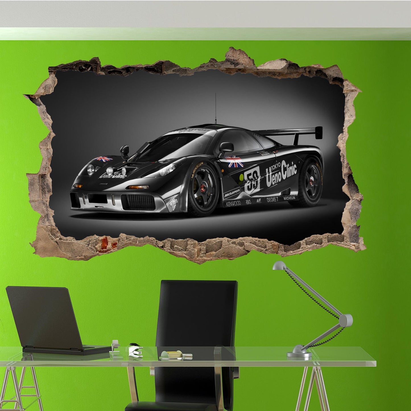MCLAREN GTR WALL STICKER mural decal poster