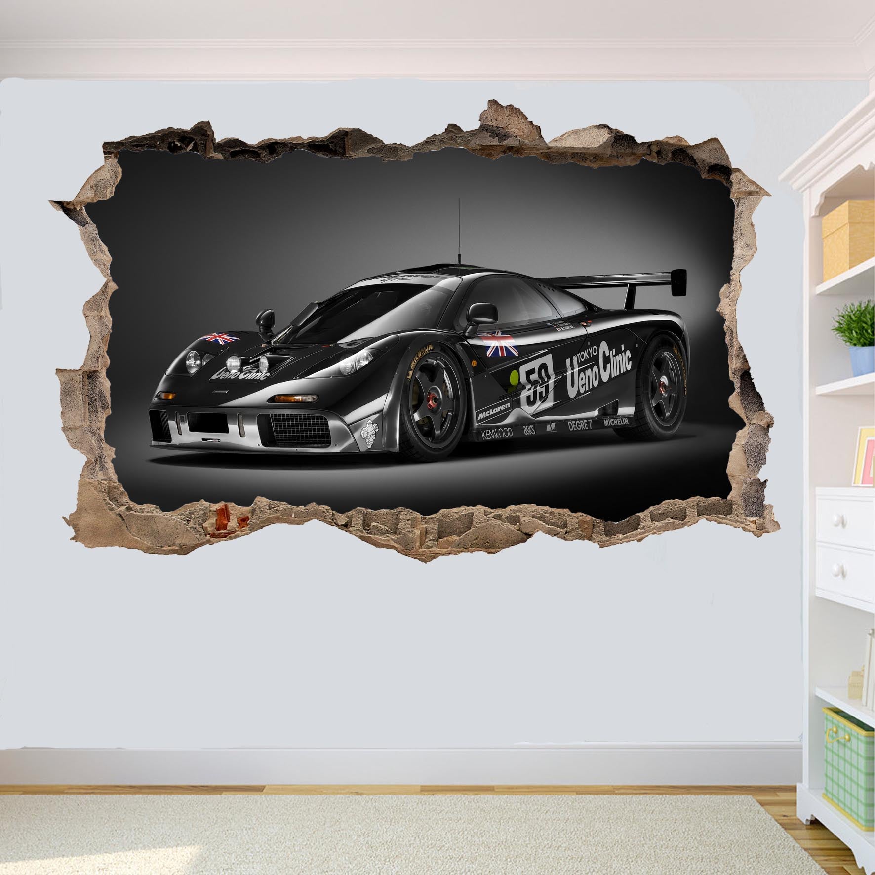 MCLAREN GTR WALL STICKER mural decal poster