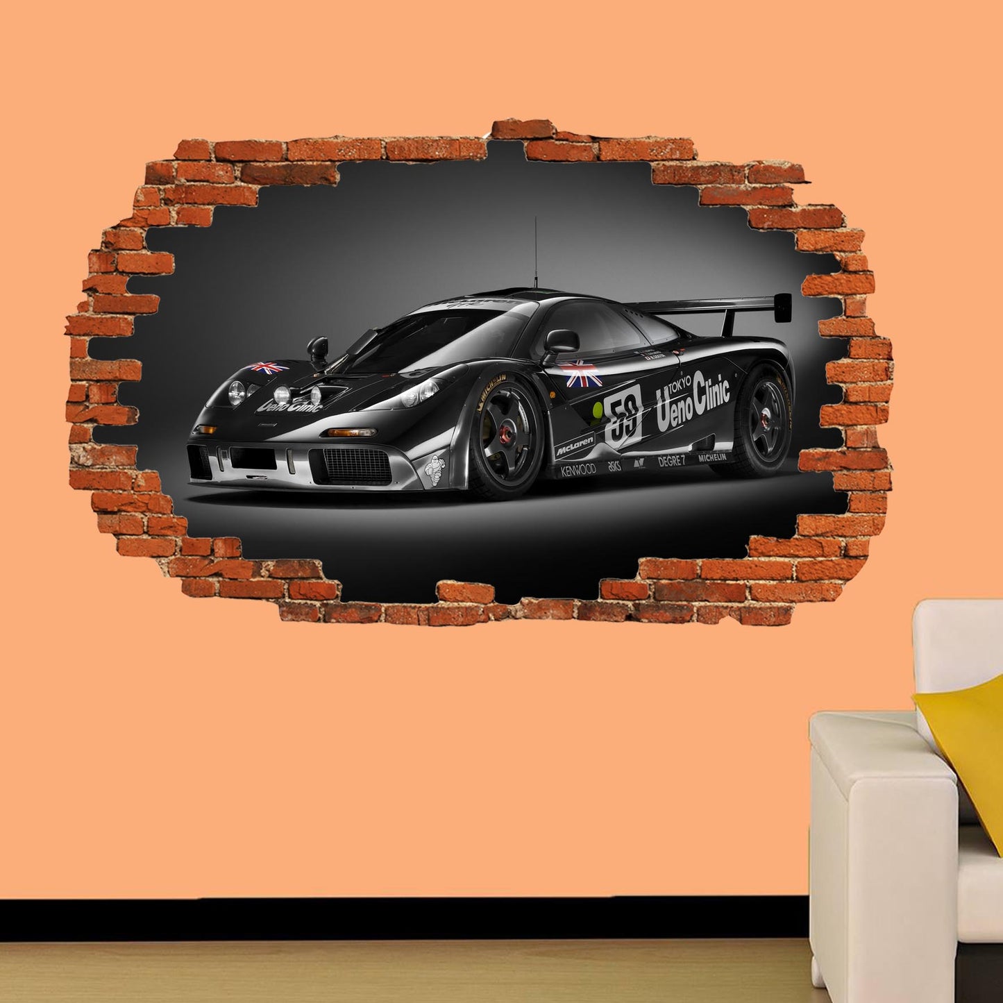 MCLAREN GTR WALL STICKER mural decal poster