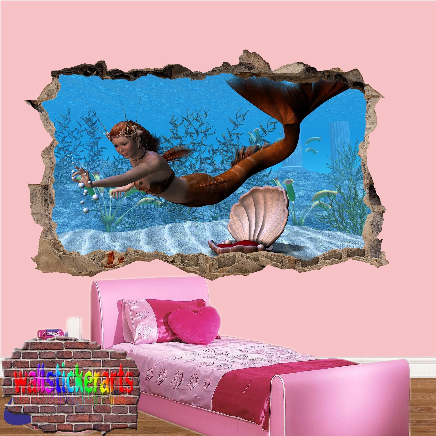 LITTLE MERMAID WALL STICKER POSTER MURAL DECAL