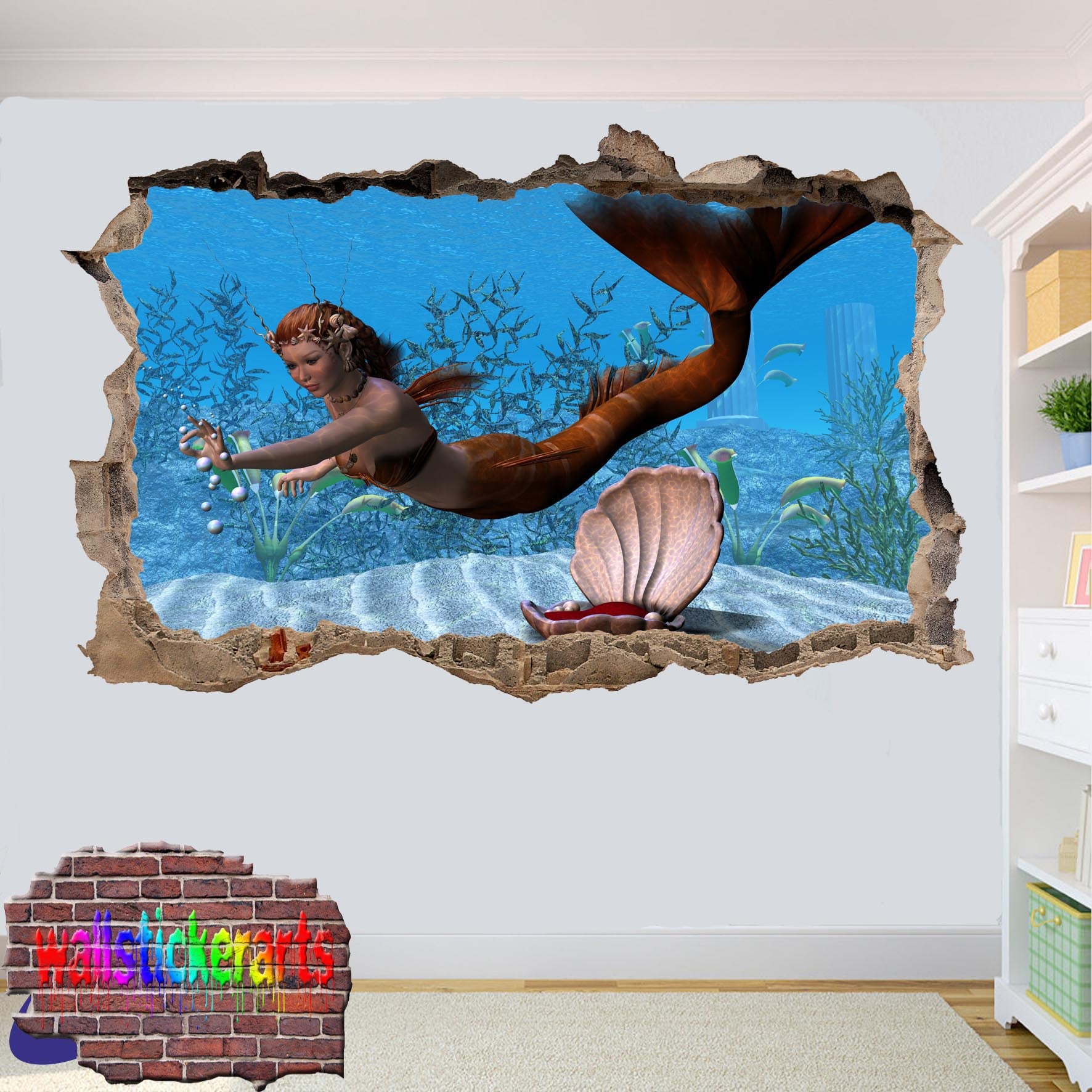 LITTLE MERMAID WALL STICKER POSTER MURAL DECAL