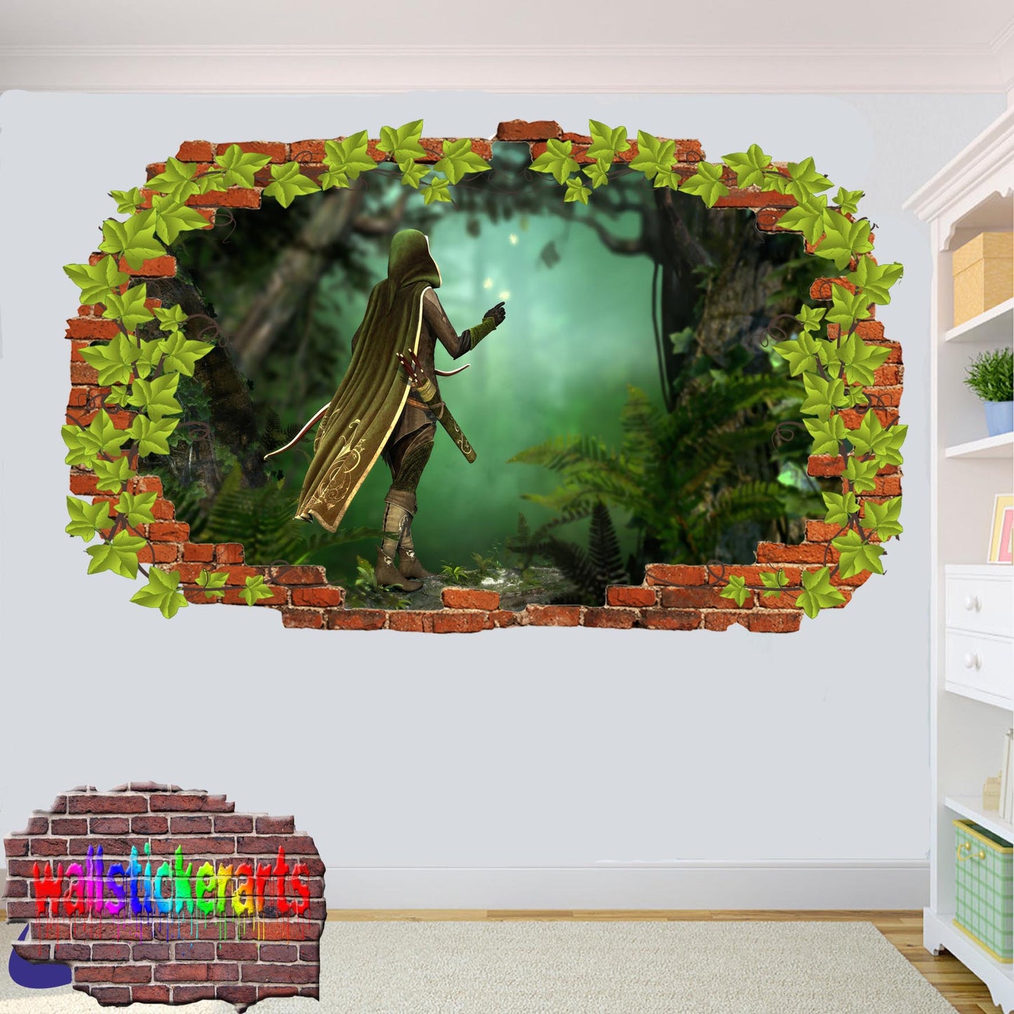 Robin Hood Sherwood Forest 3d Art Wall Sticker Room Office Nursery Decor Decal Mural VF9